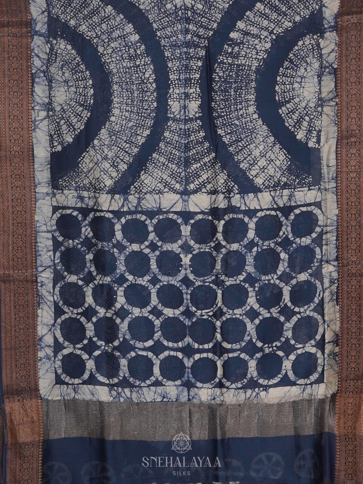 Navy Blue Chanderi Saree