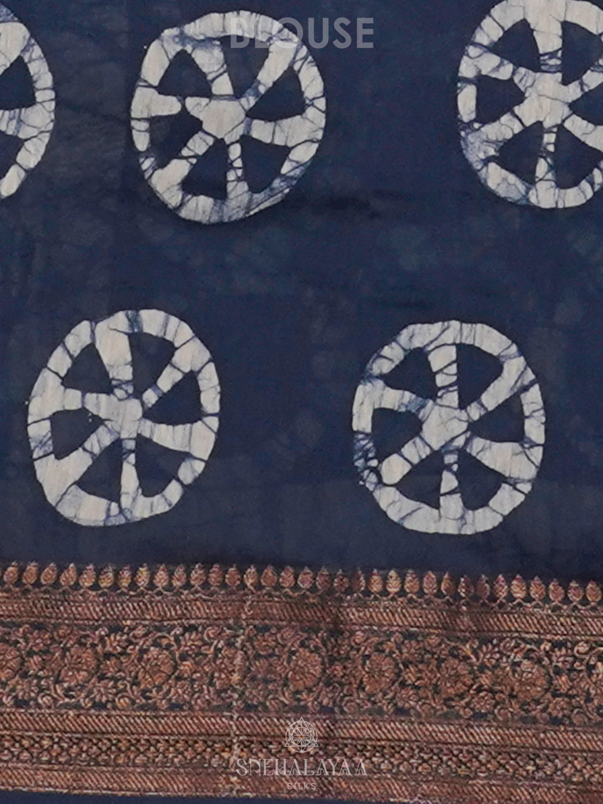 Navy Blue Chanderi Saree