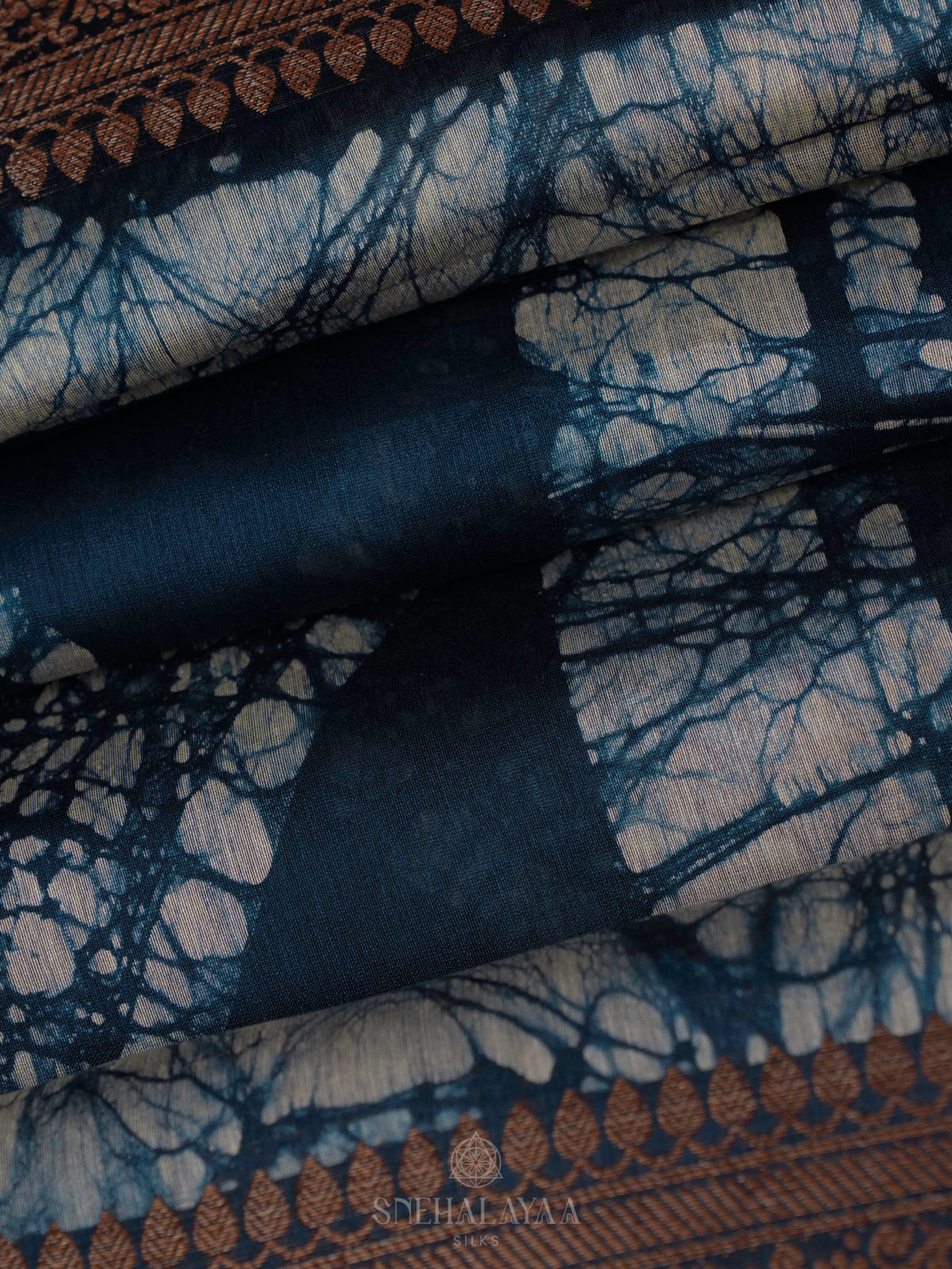 Navy Blue Chanderi