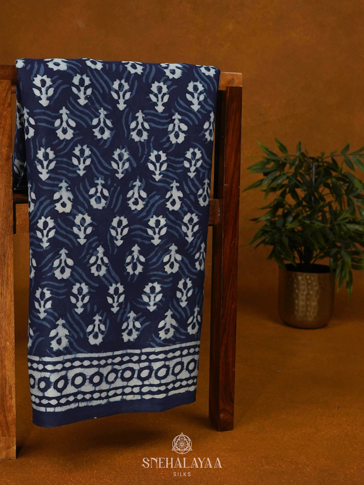 Navy Blue Modal Silk Saree