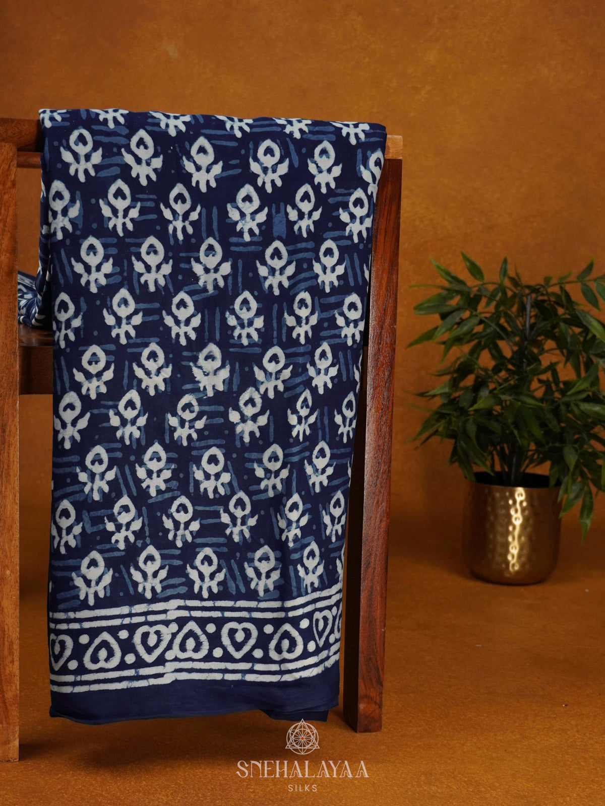 Navy Blue Modal Silk Saree