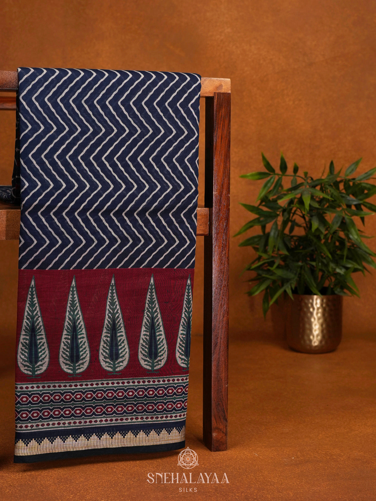Navy Blue Modal Silk Saree