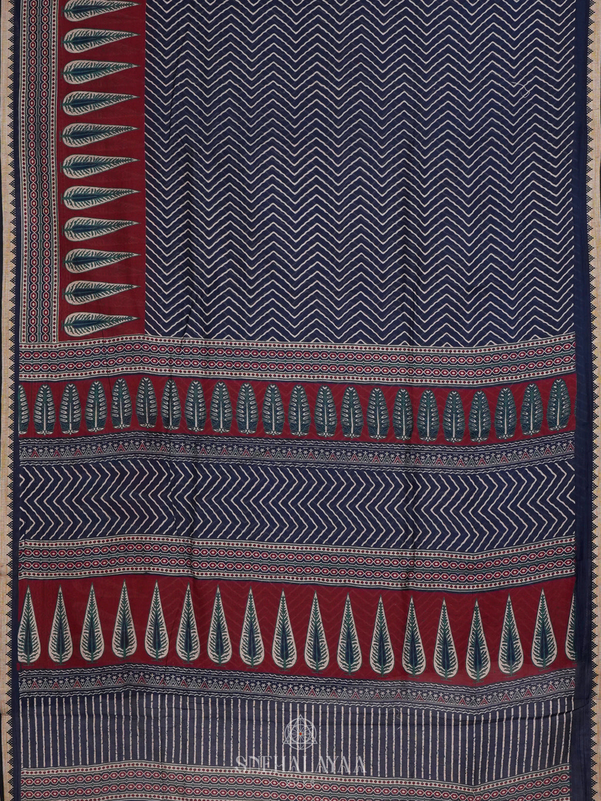 Navy Blue Modal Silk Saree