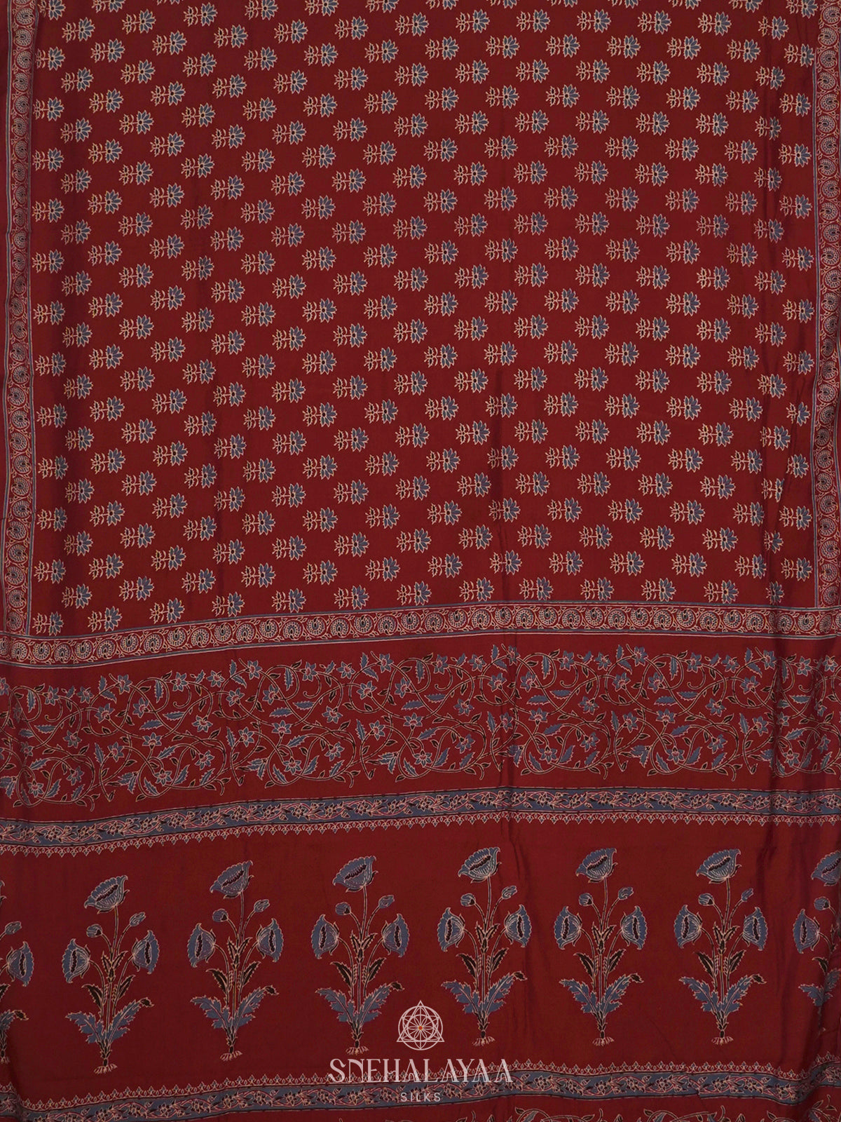 Maroon Modal Silk Saree