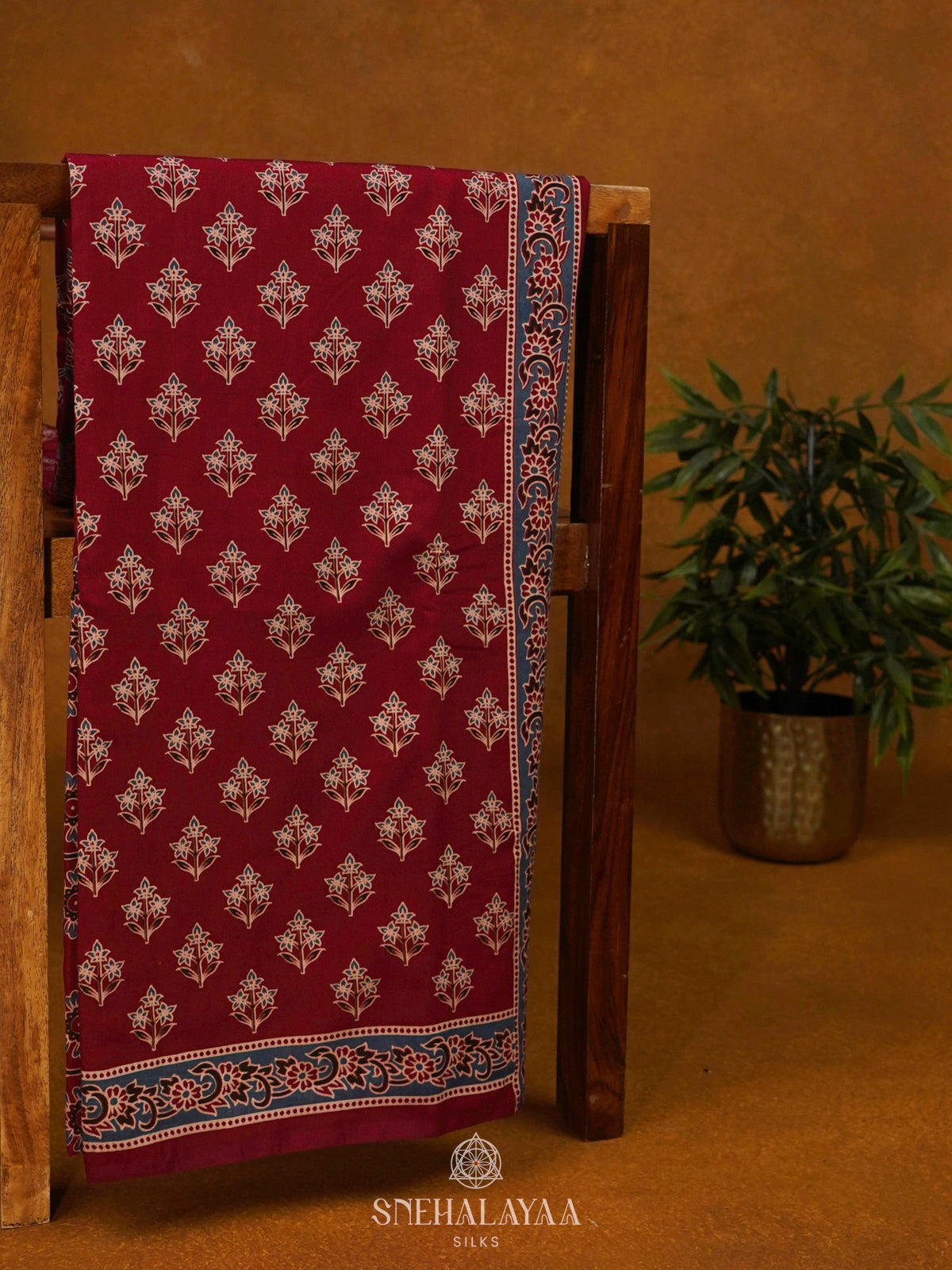 Maroon Modal Silk Saree