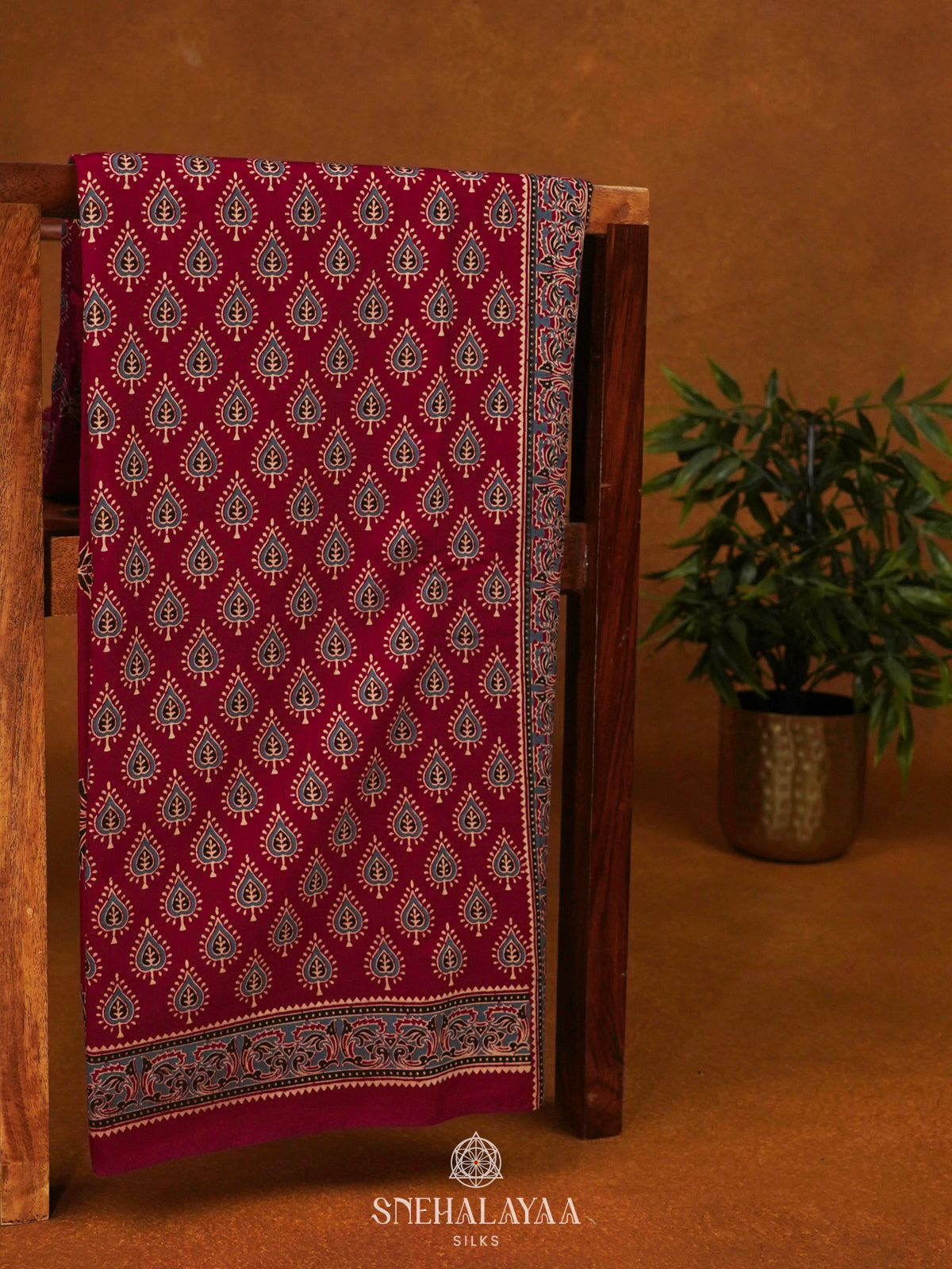 Maroon Modal Silk Saree