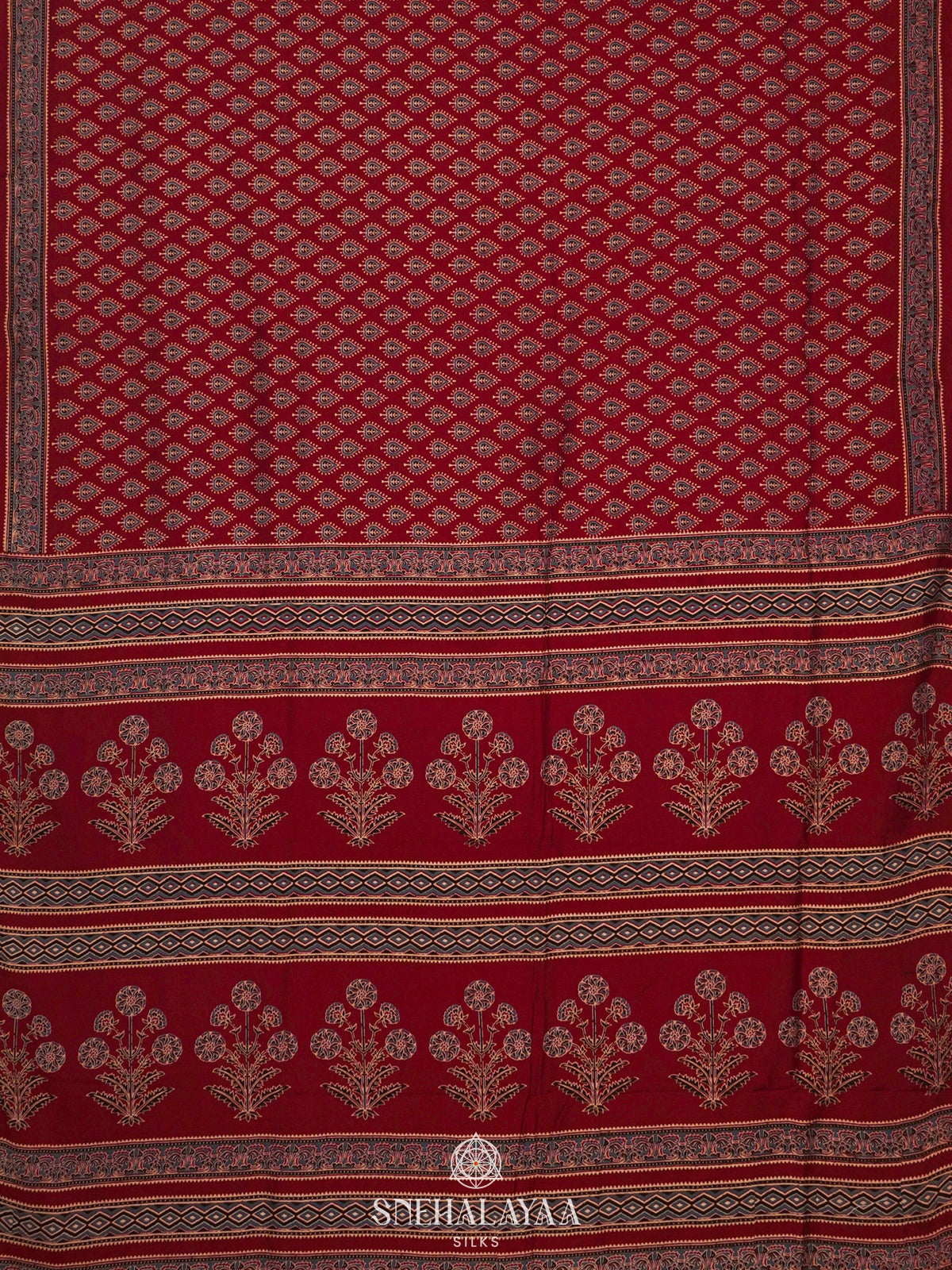 Maroon Modal Silk Saree