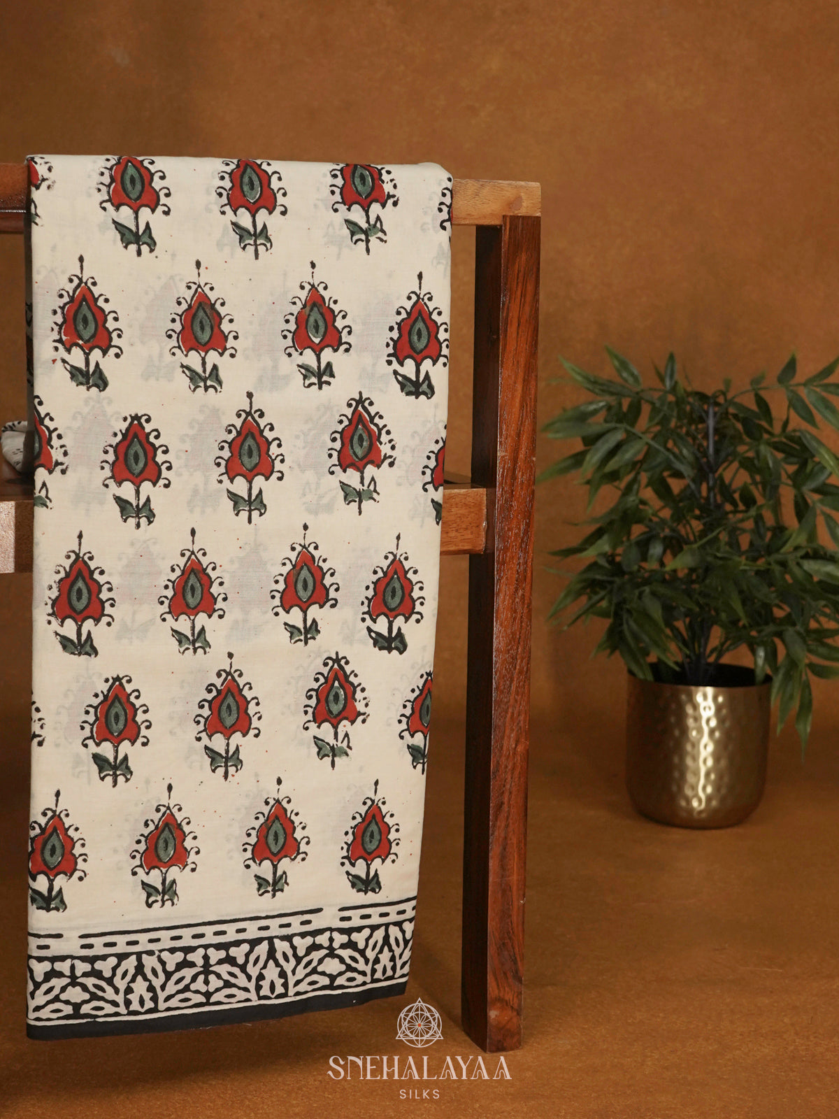 Off White Jaipur Cotton Saree