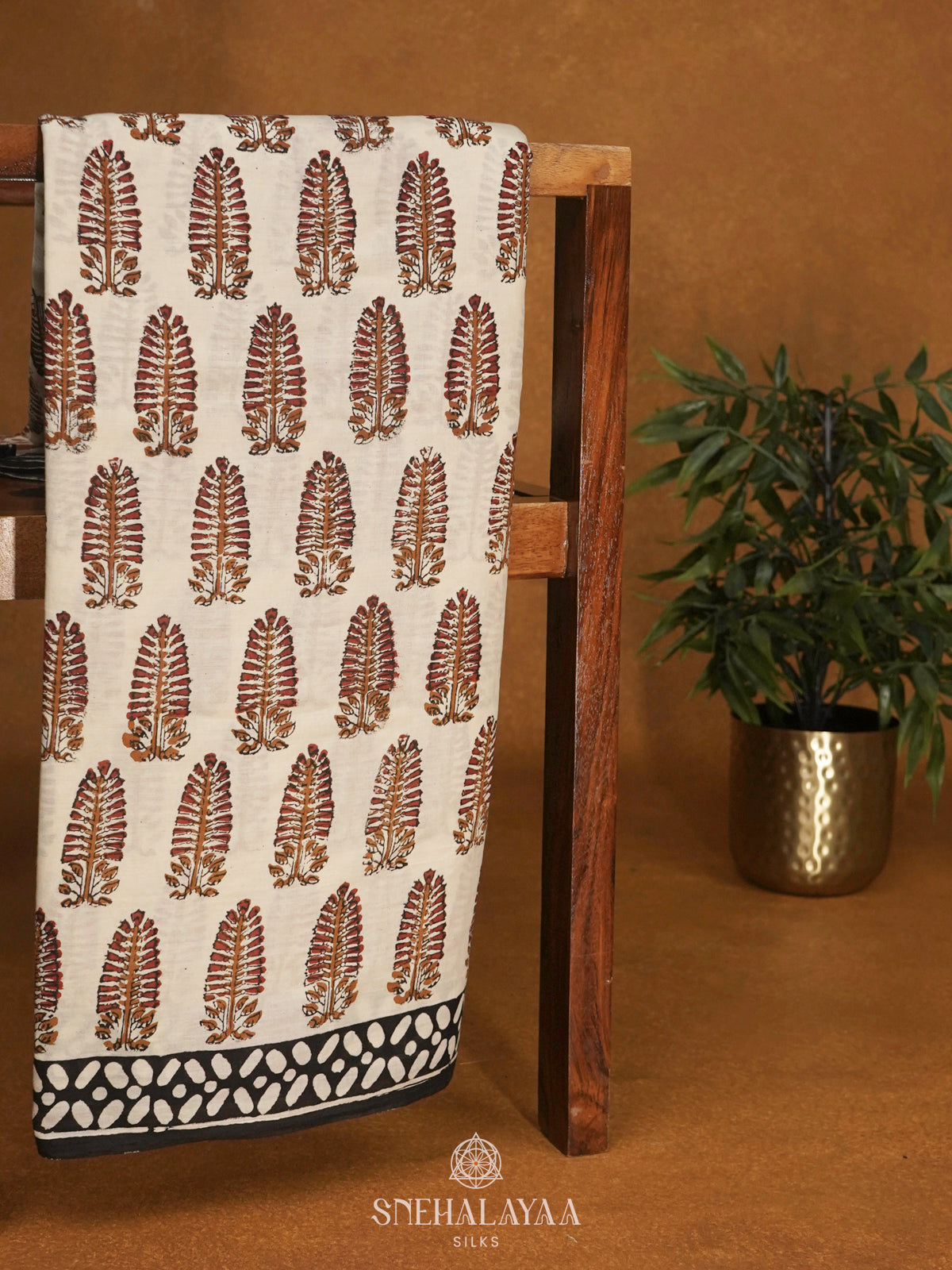 White Jaipur Cotton Saree