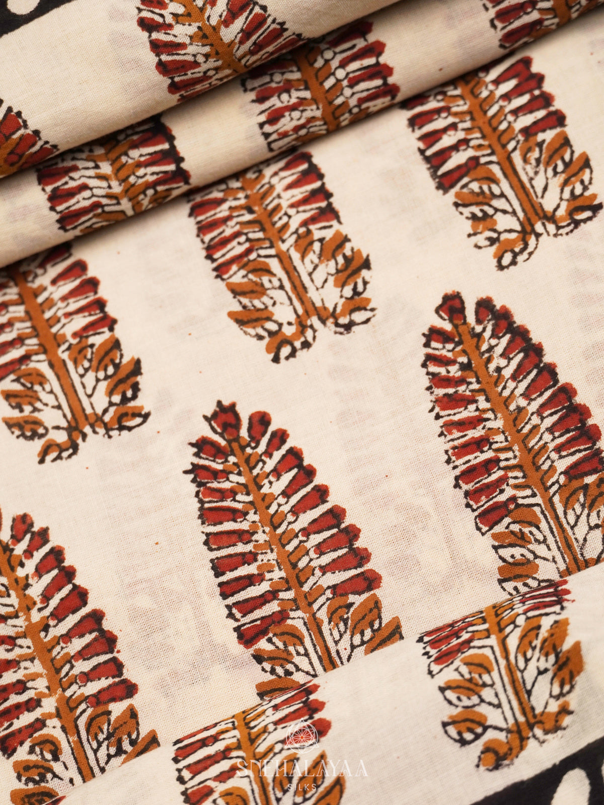 White Jaipur Cotton Saree