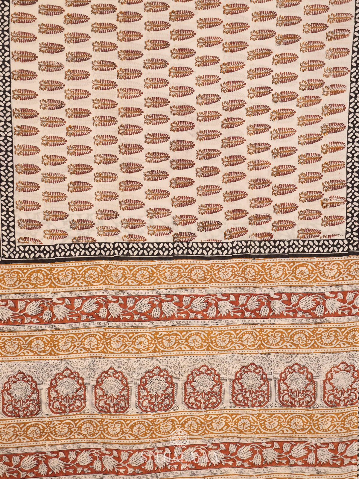White Jaipur Cotton Saree