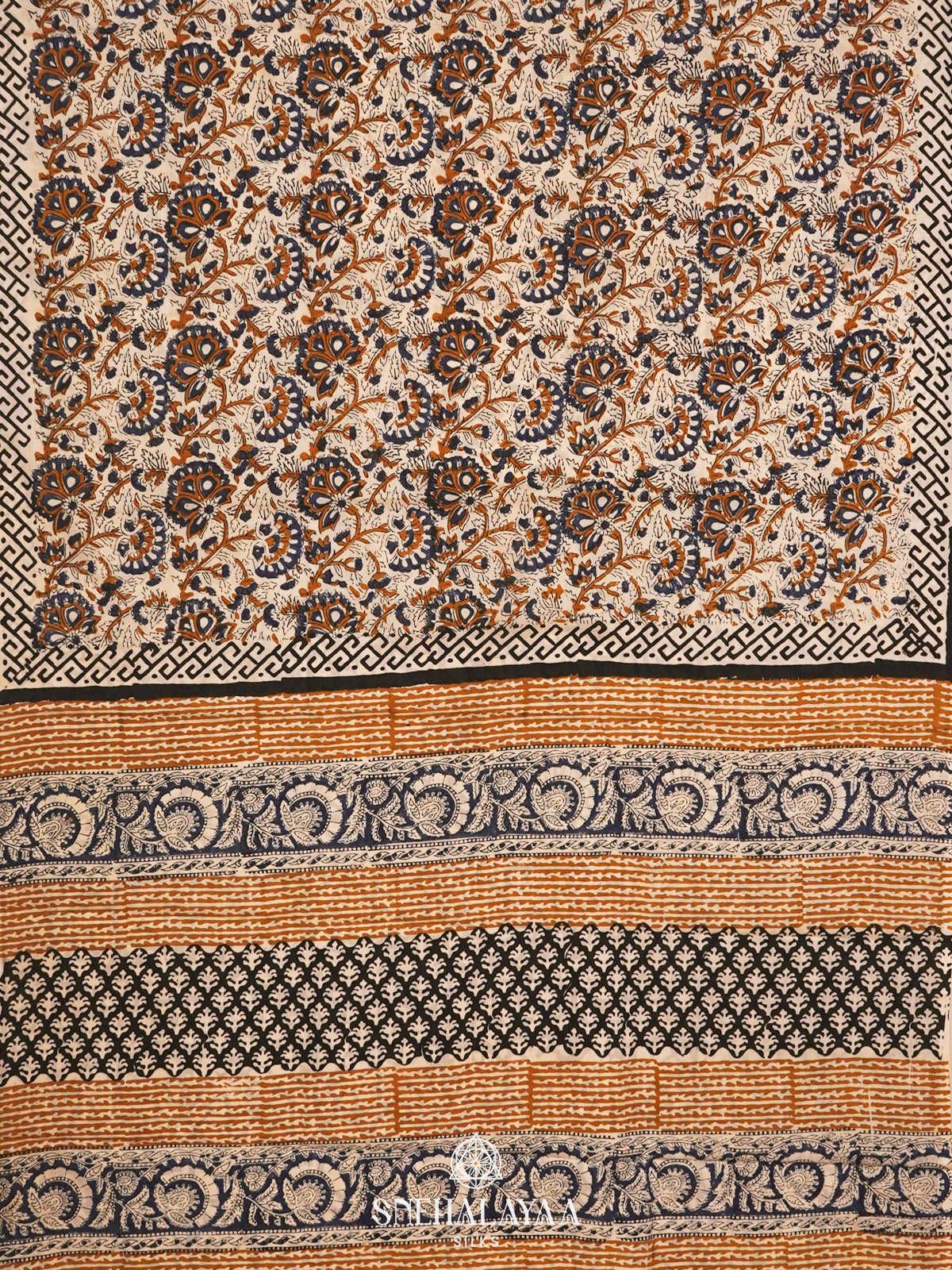 Off White Jaipur Cotton Saree