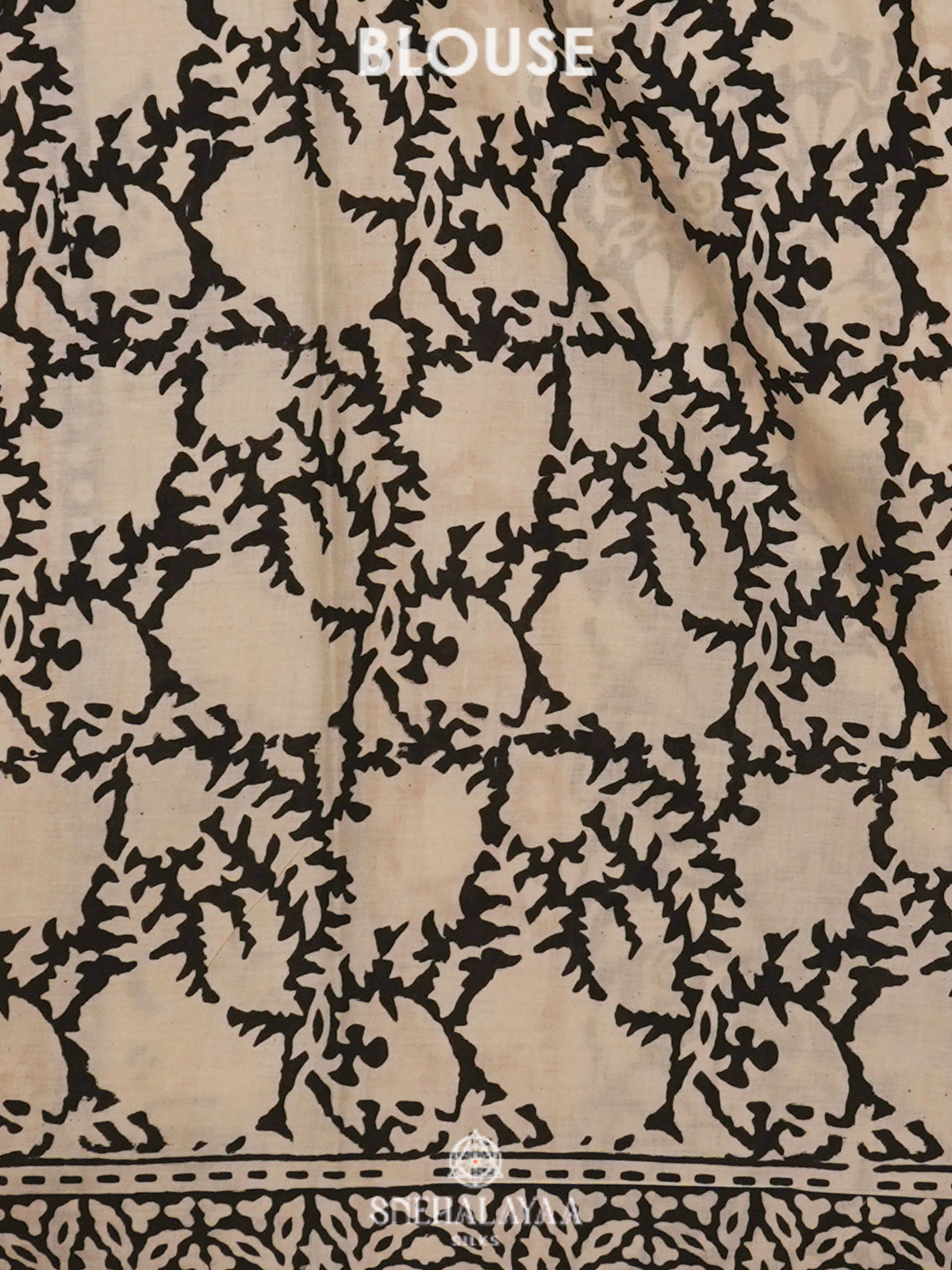 Cream Jaipur Cotton Saree