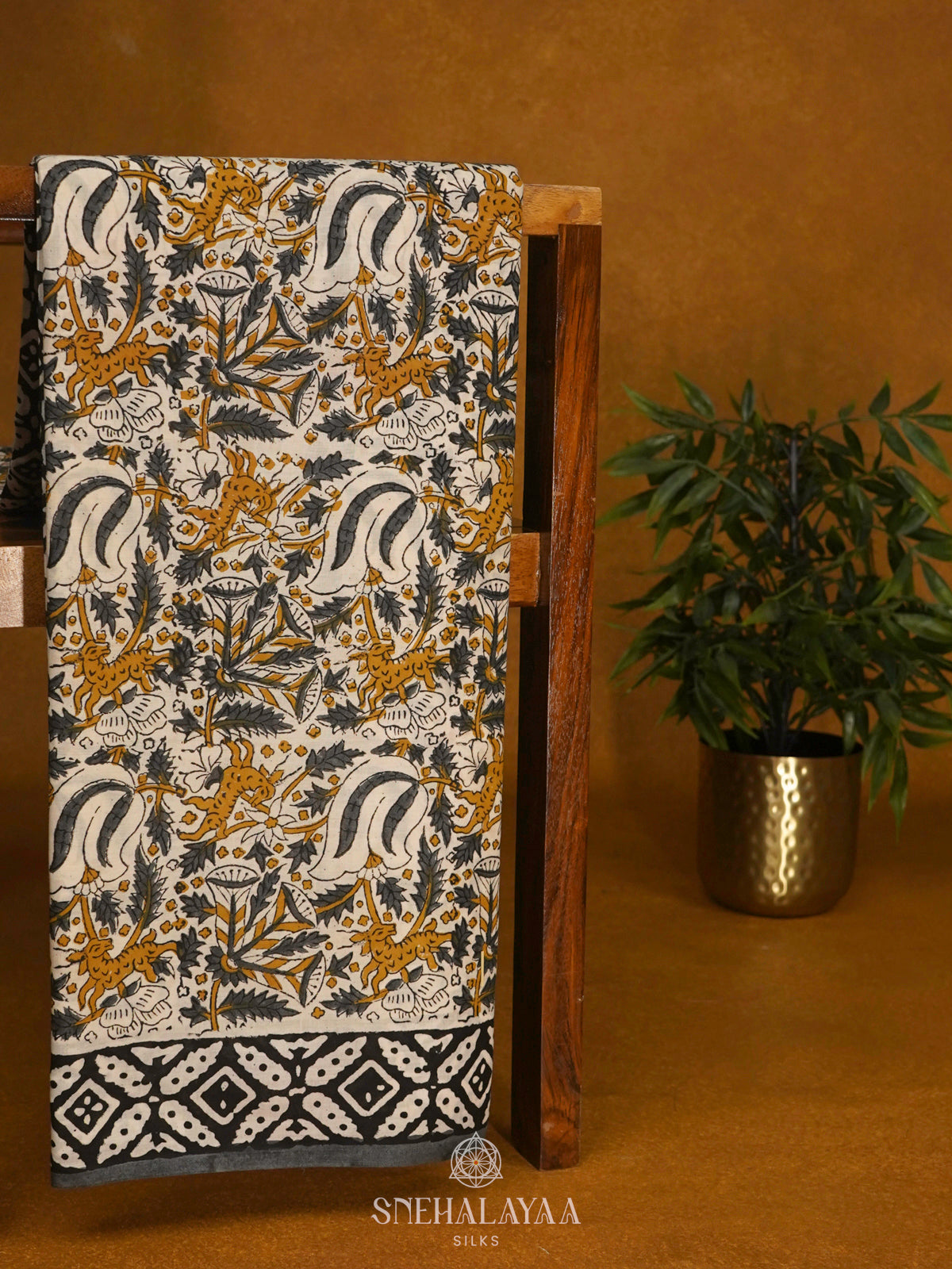 Off White Jaipur Cotton Saree