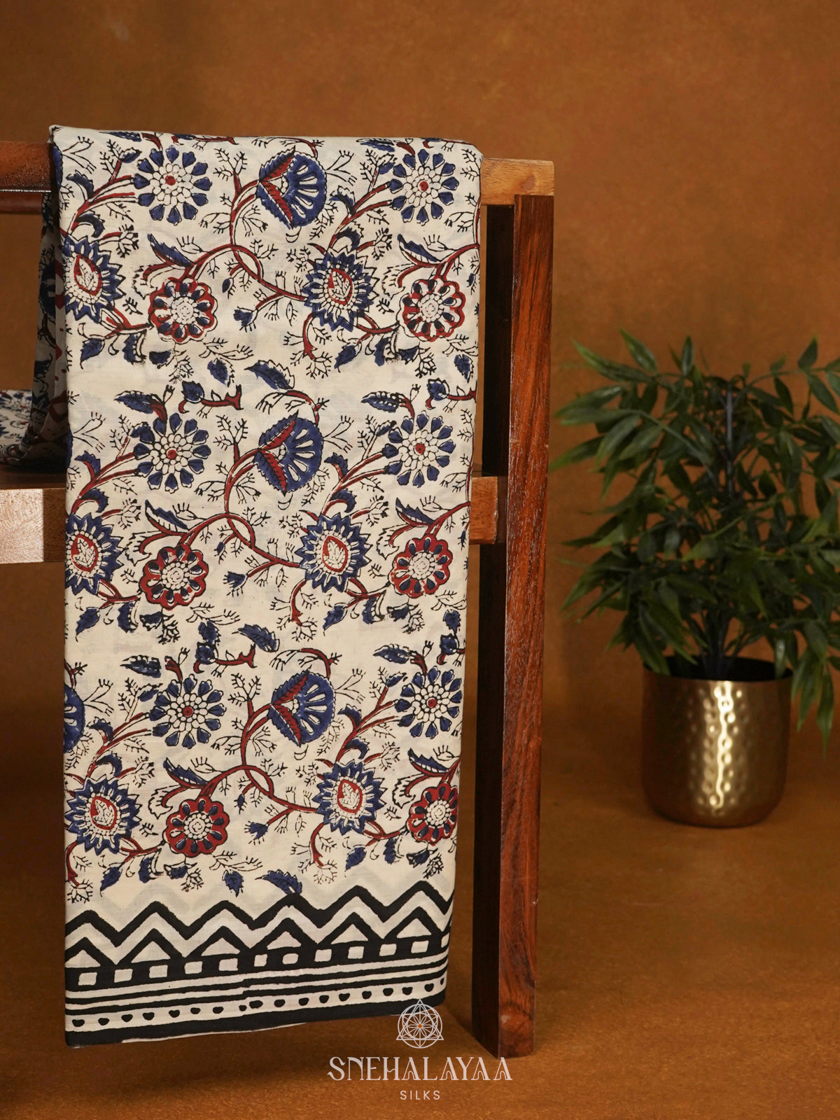 Off White Jaipur Cotton Saree