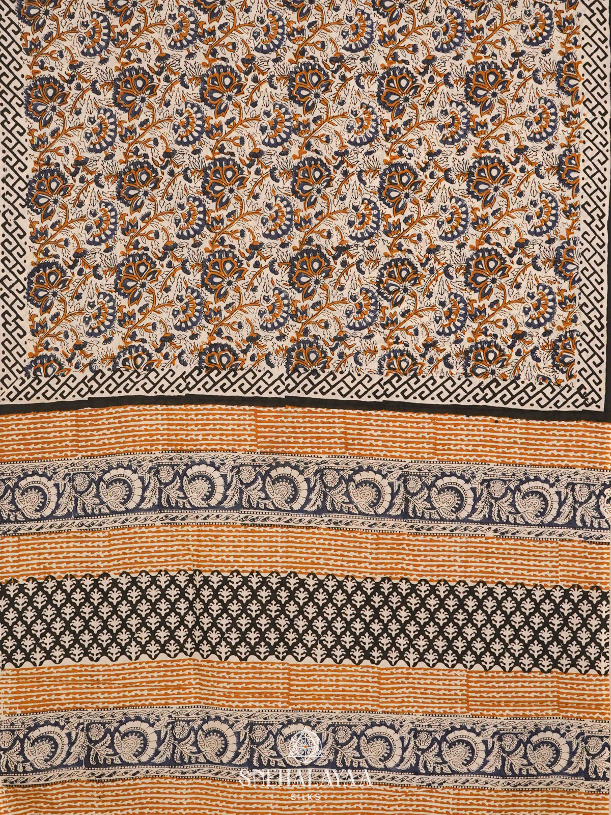 Off White Jaipur Cotton Saree