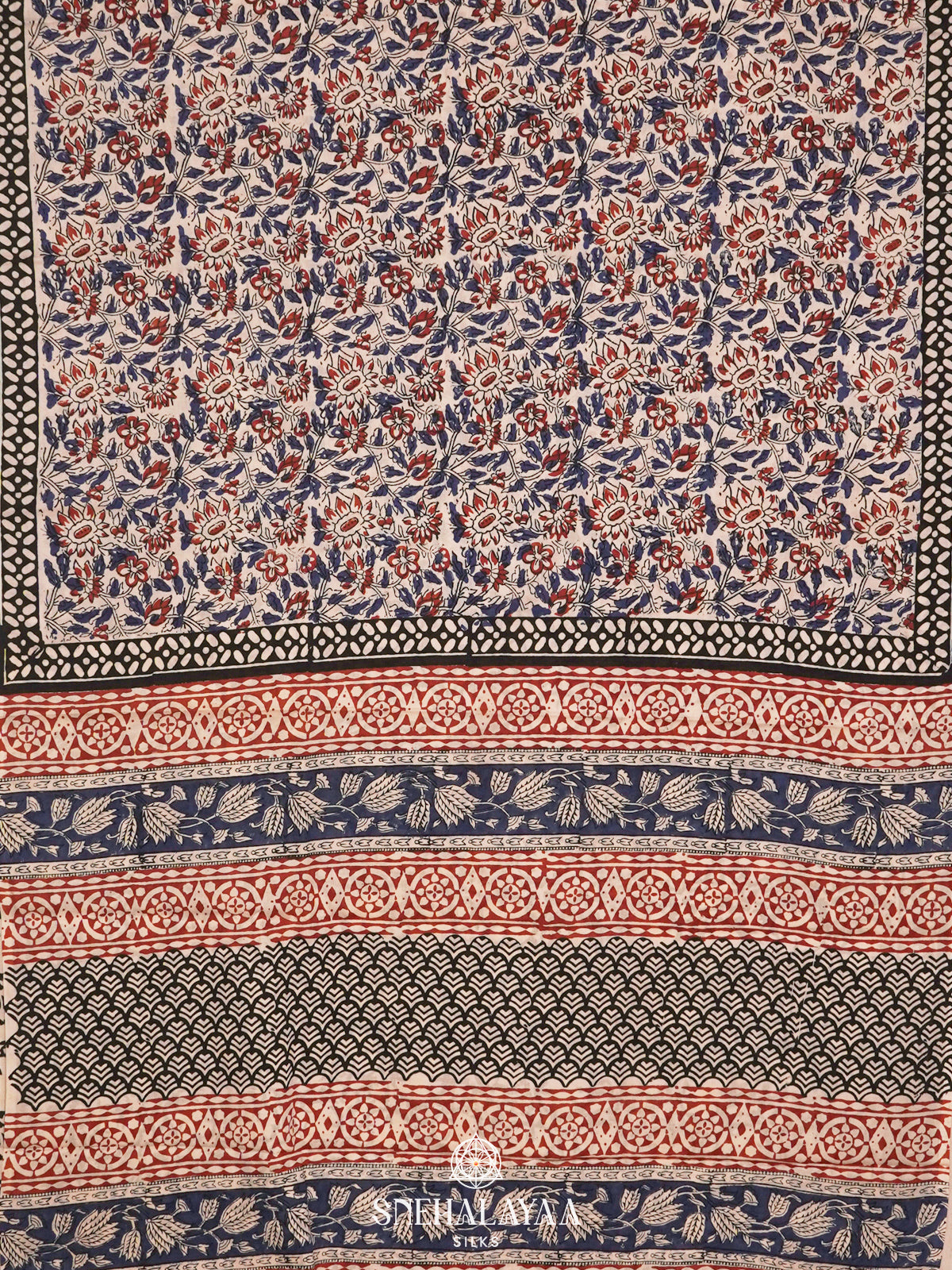 Off White Jaipur Cotton Saree