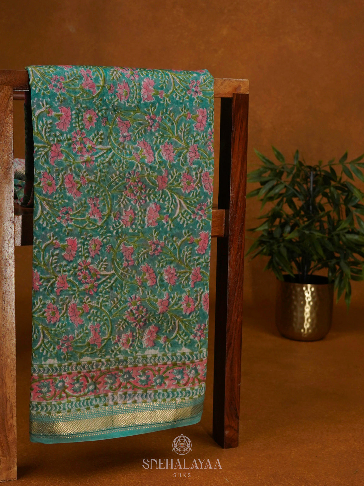 Teal Green Chanderi Saree