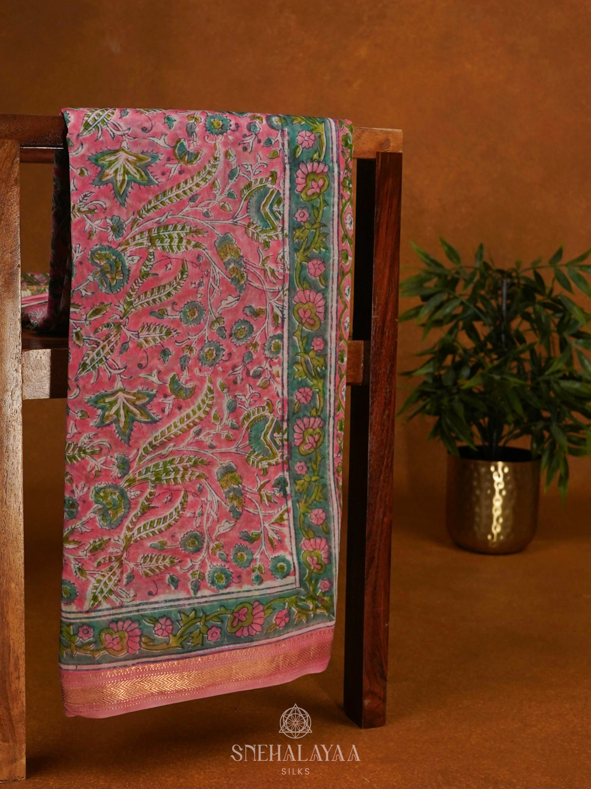 Pink Chanderi Saree