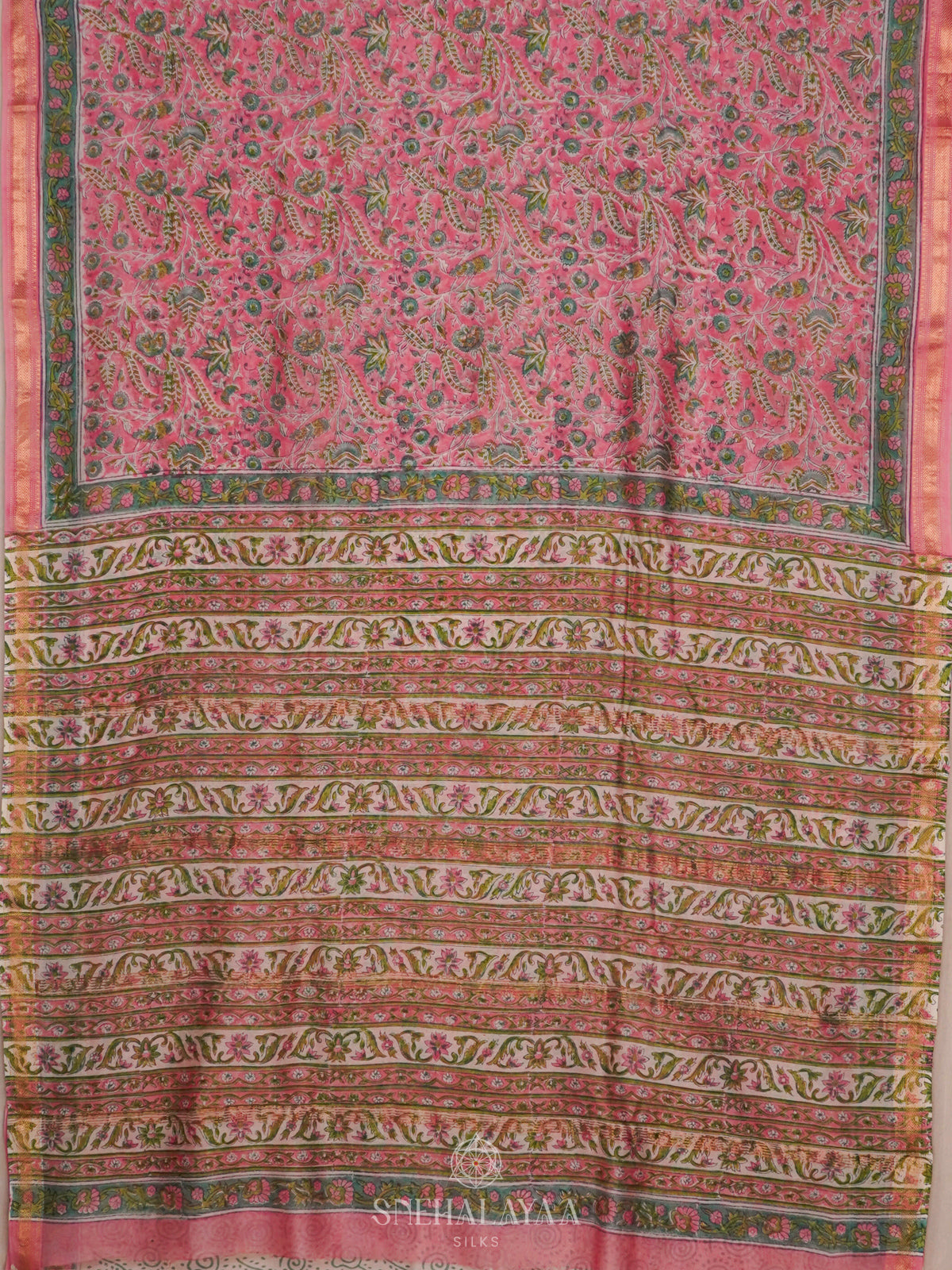 Pink Chanderi Saree