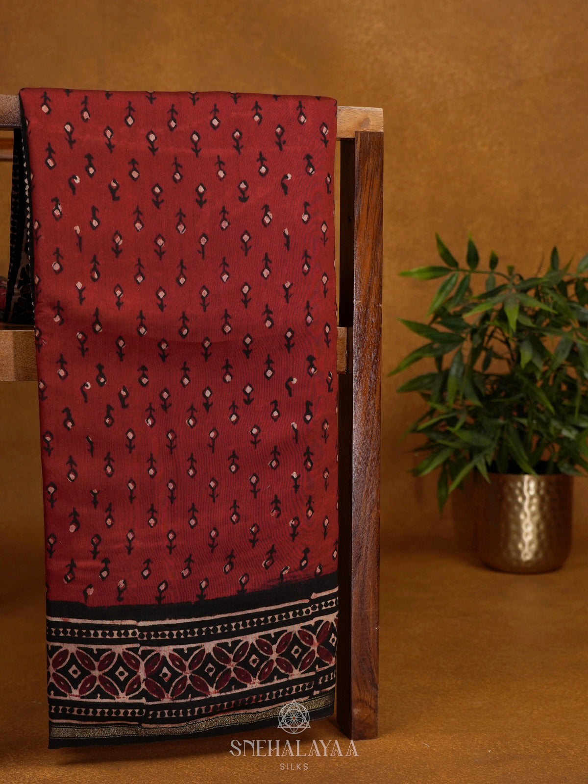 Maroon Chanderi Saree