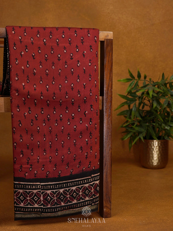 Maroon Chanderi Saree