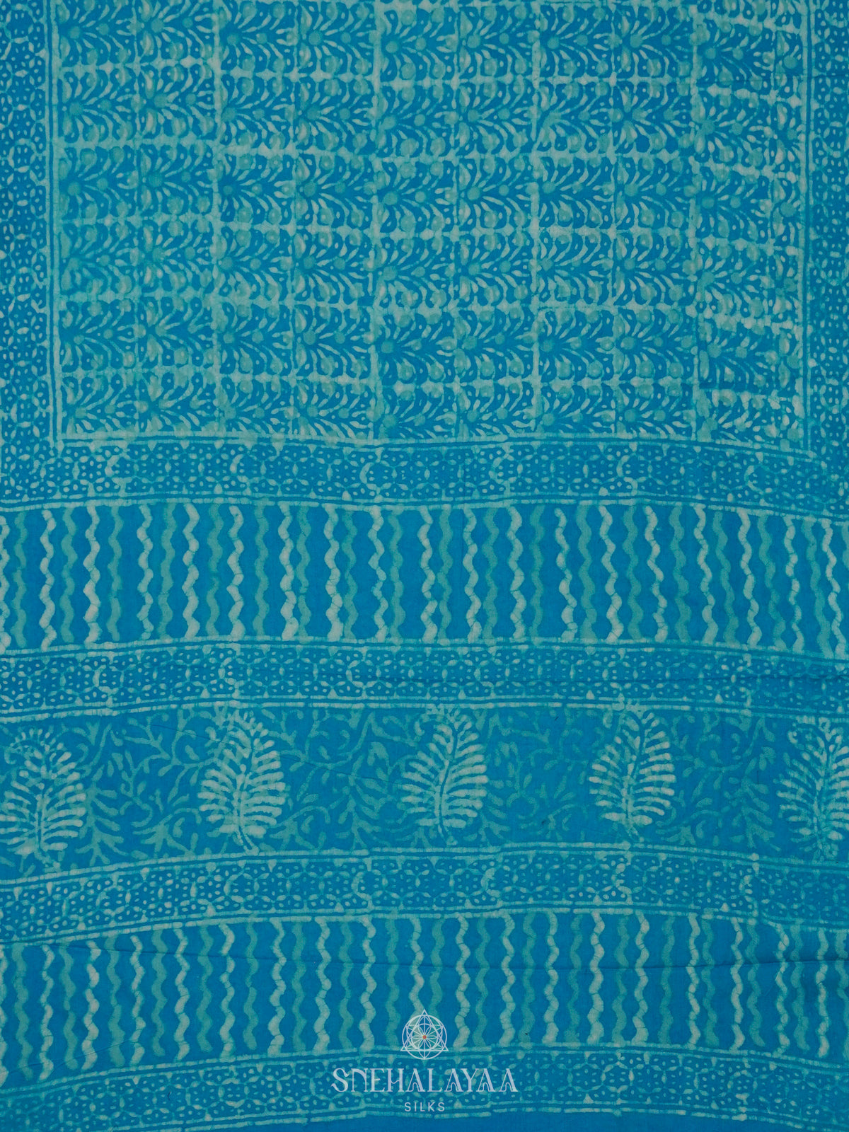 Blue Jaipur Cotton Saree