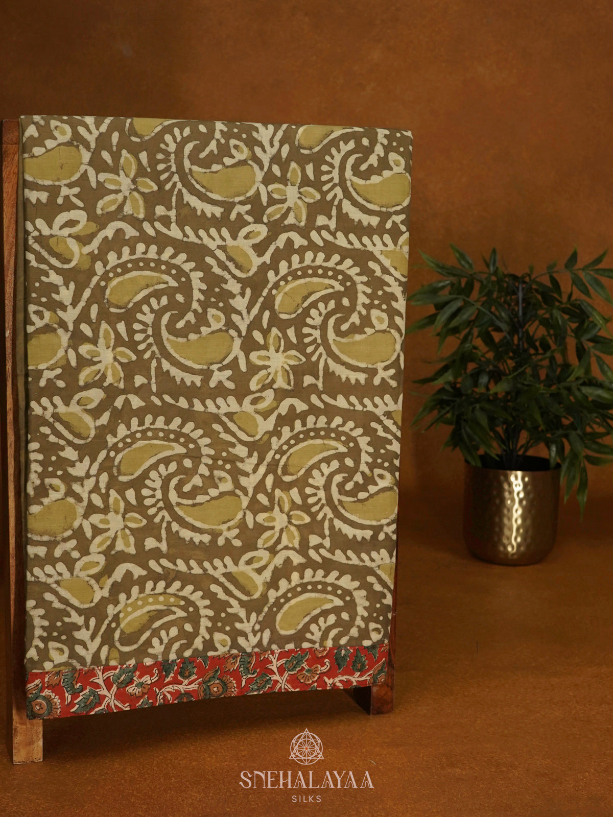 Olive Green Jaipur Cotton Saree