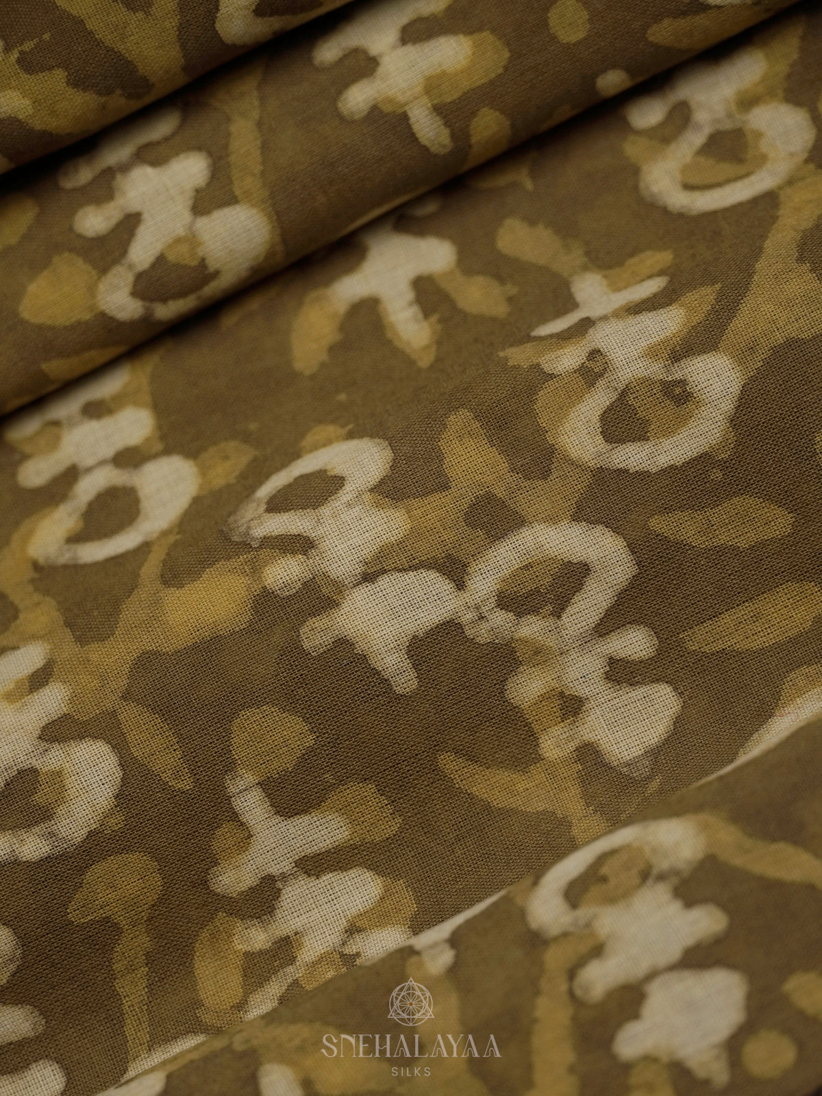 Olive Green Jaipur Cotton Saree