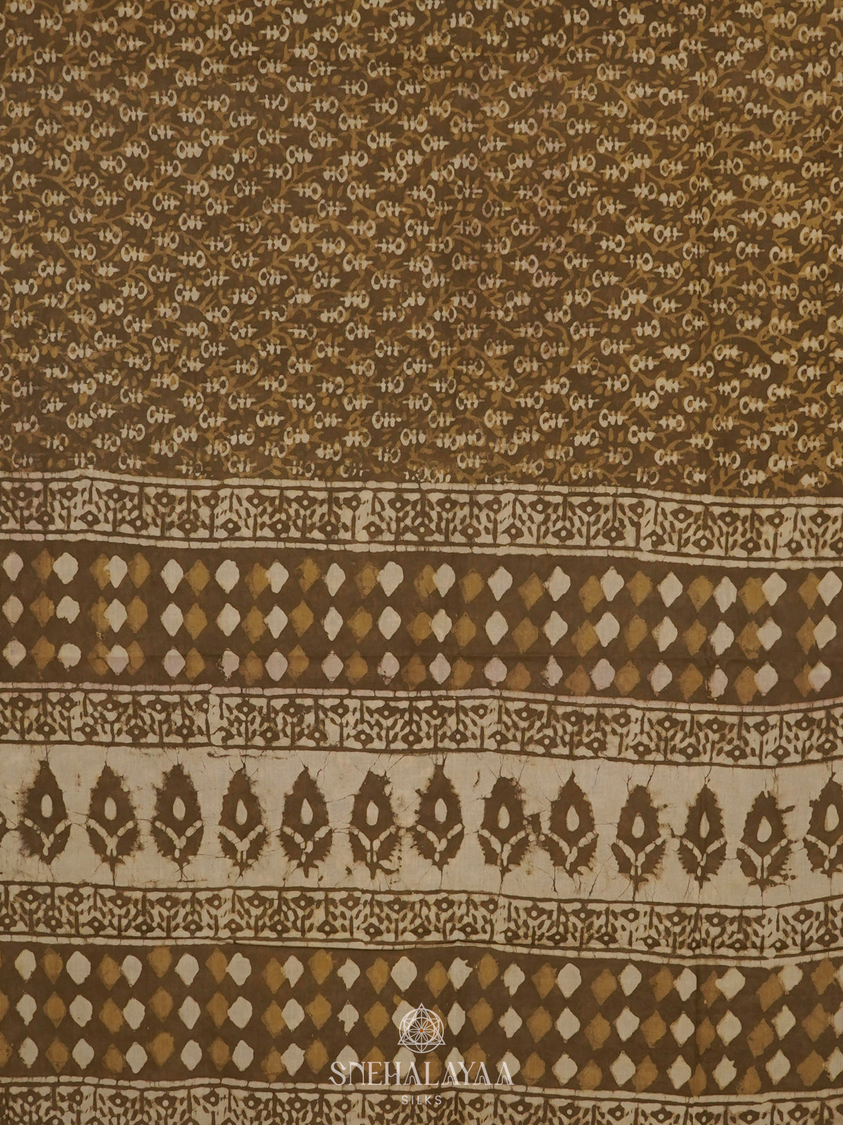Olive Green Jaipur Cotton Saree