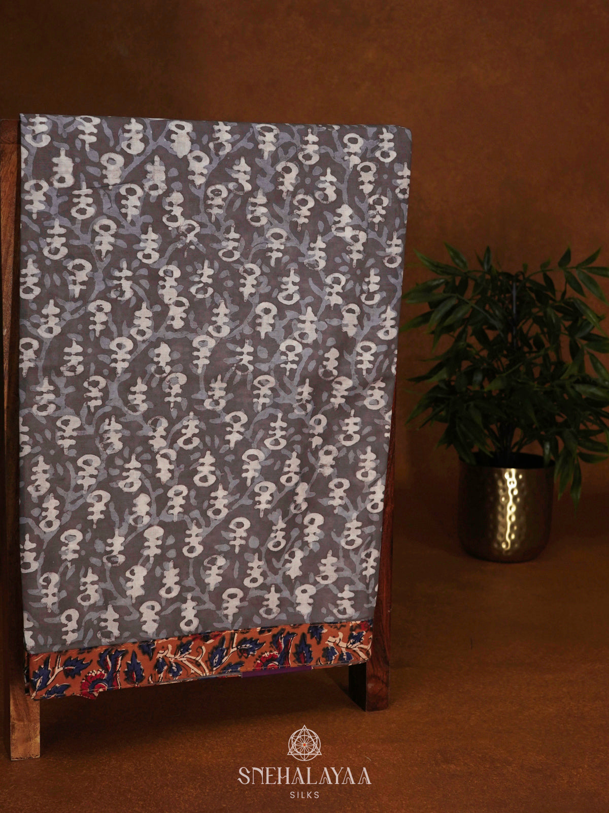 Grey Jaipur Cotton Saree