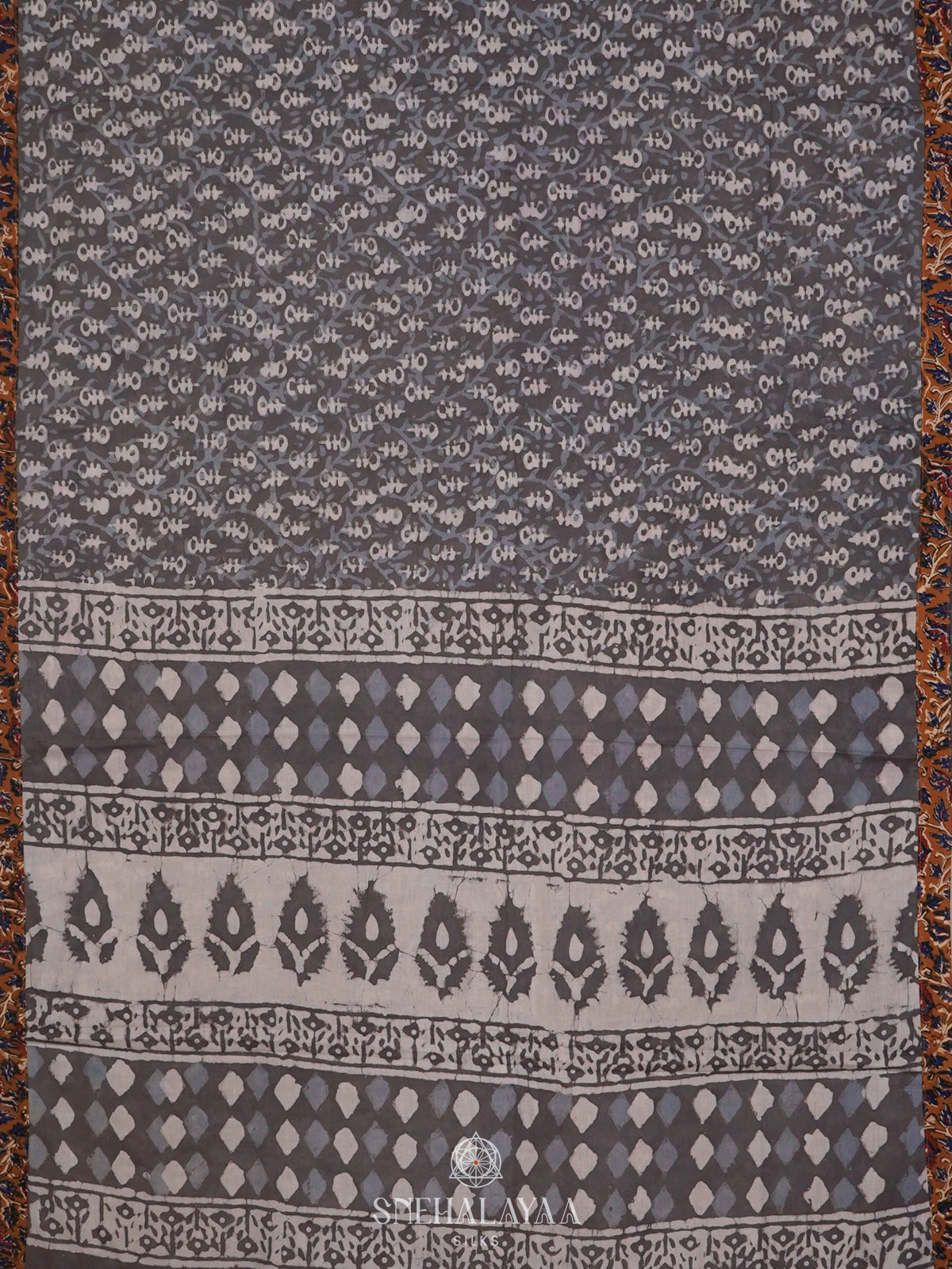 Grey Jaipur Cotton Saree
