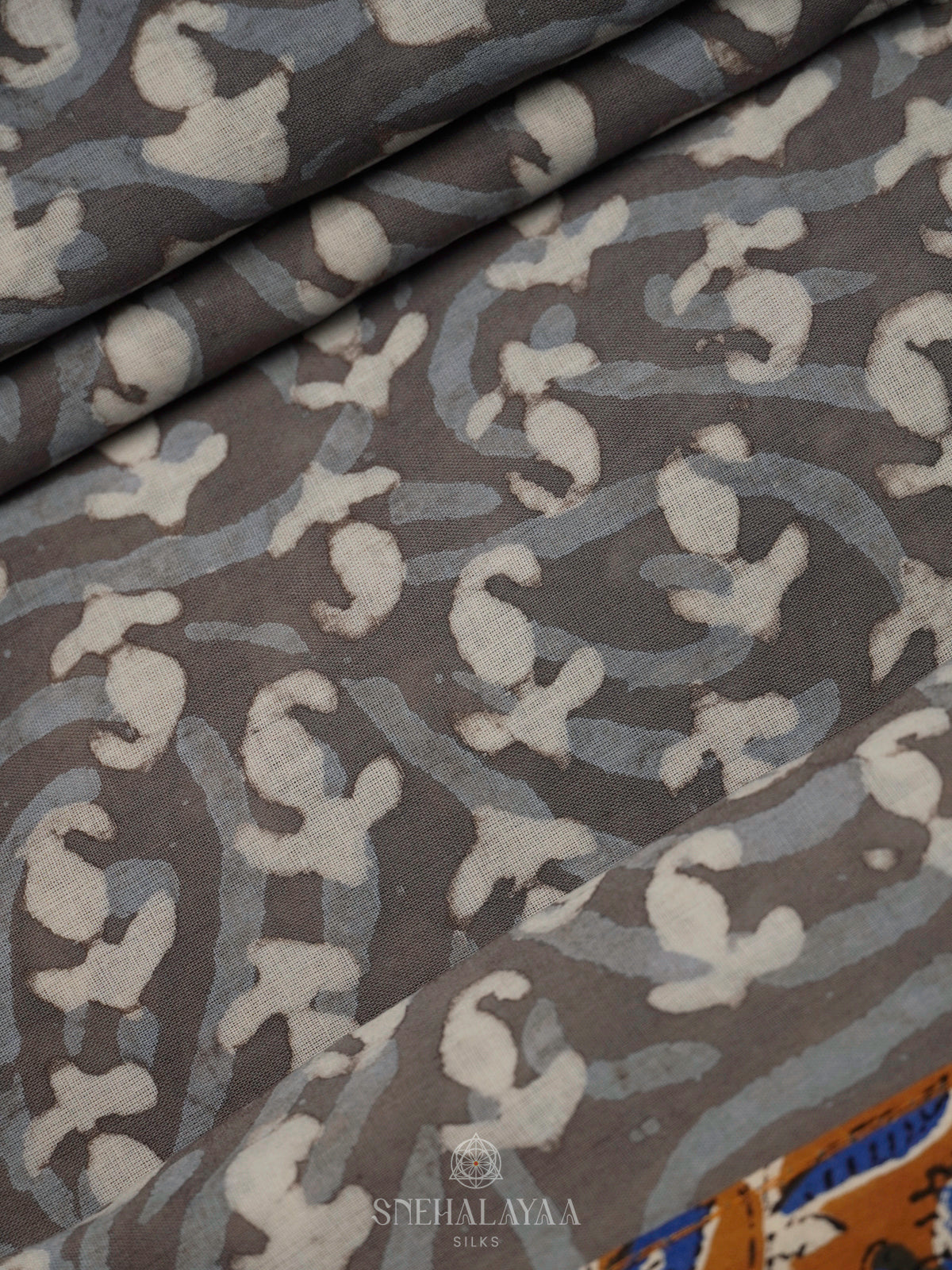 Grey Jaipur Cotton Saree