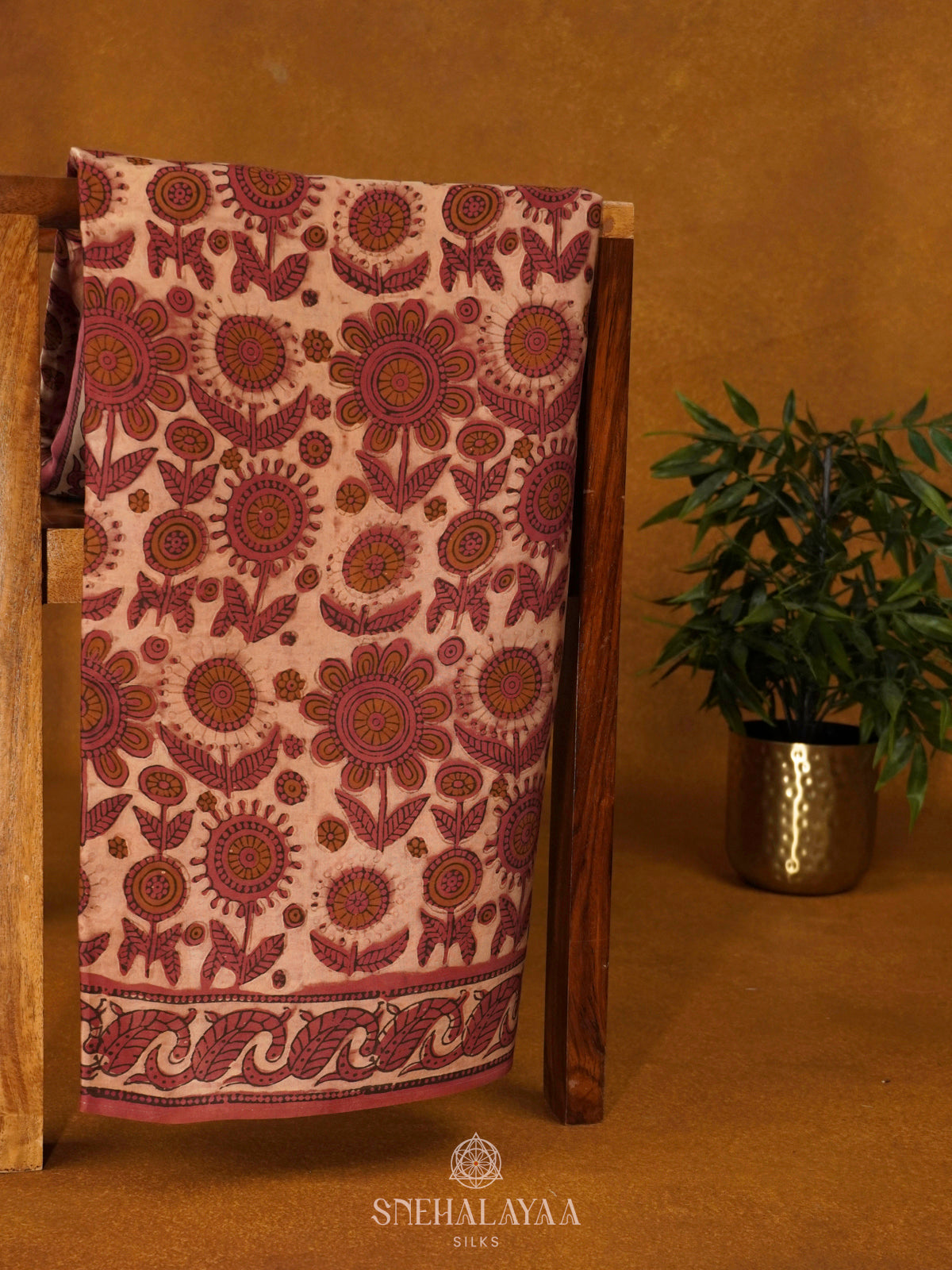 Cream Modal Silk Saree