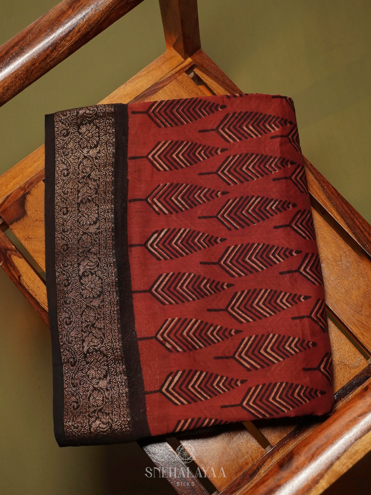 Maroon Chanderi Saree