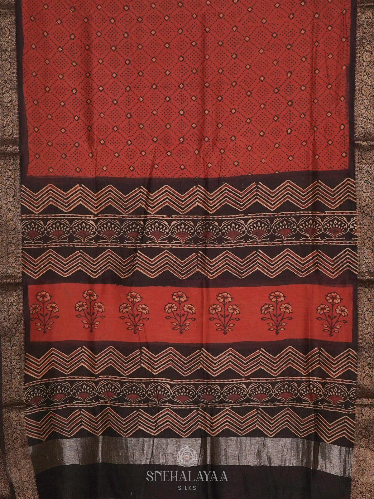 Maroon Chanderi Saree