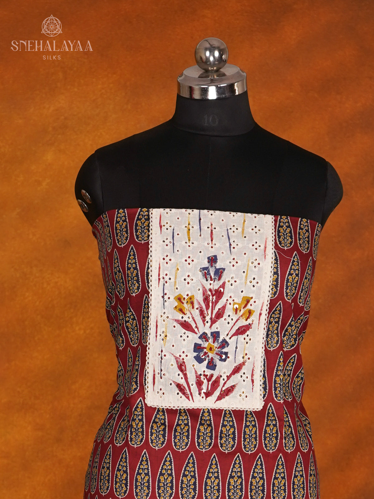 Maroon Soft Cotton 3-Piece Salwar Suit Material
