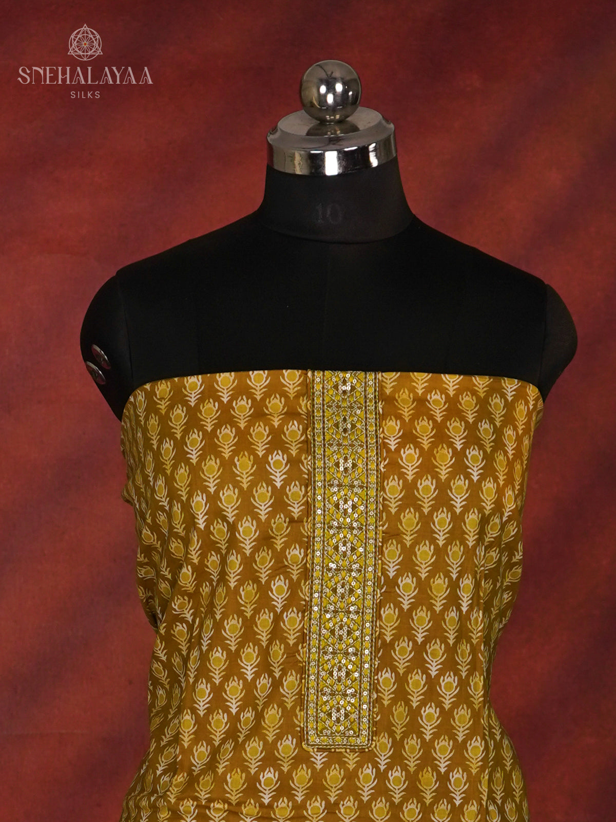 Maustard Yellow Soft Cotton 3-Piece Salwar Suit Material