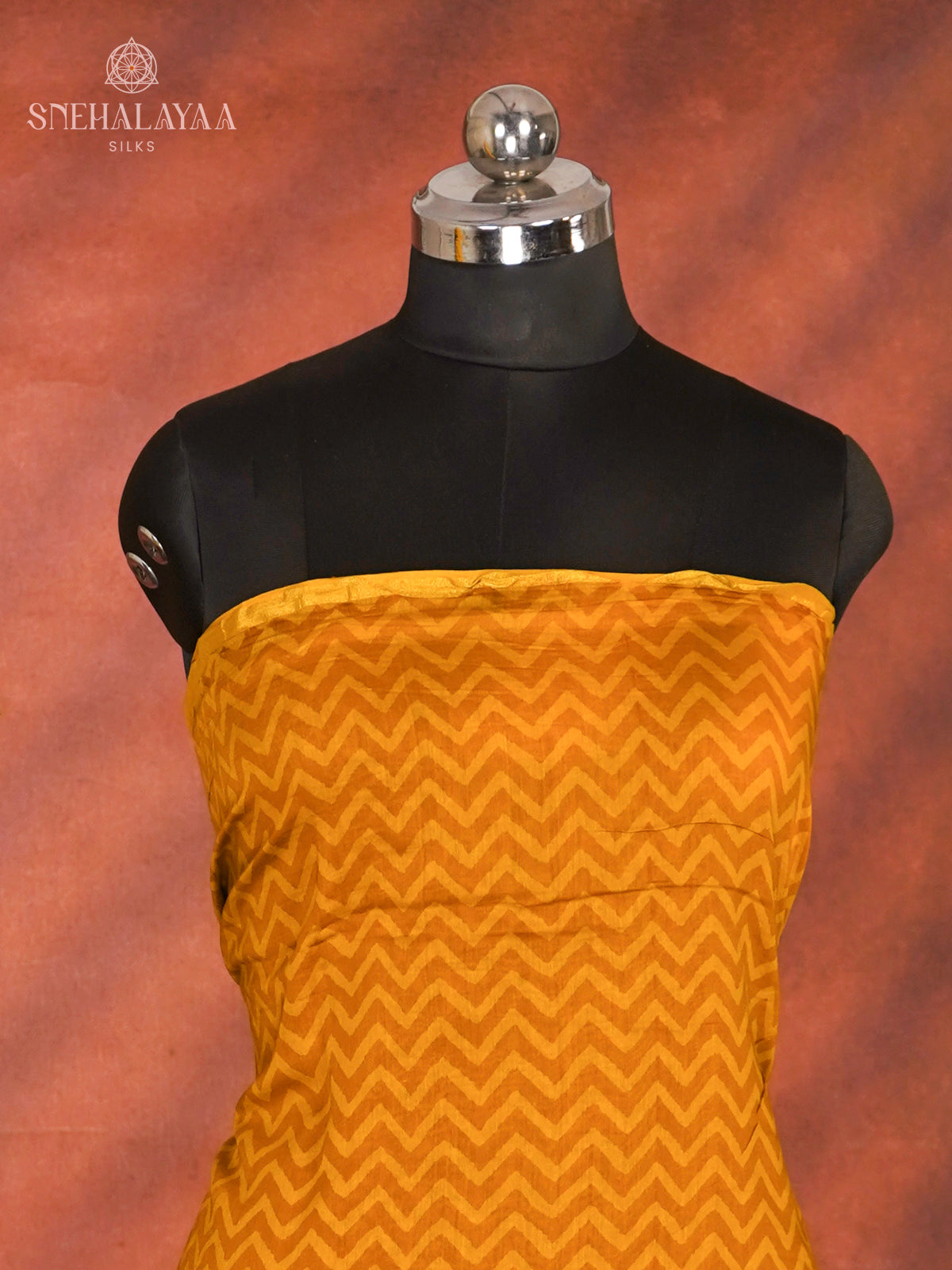 Orange Linen Cotton 3-Piece Salwar Suit Material