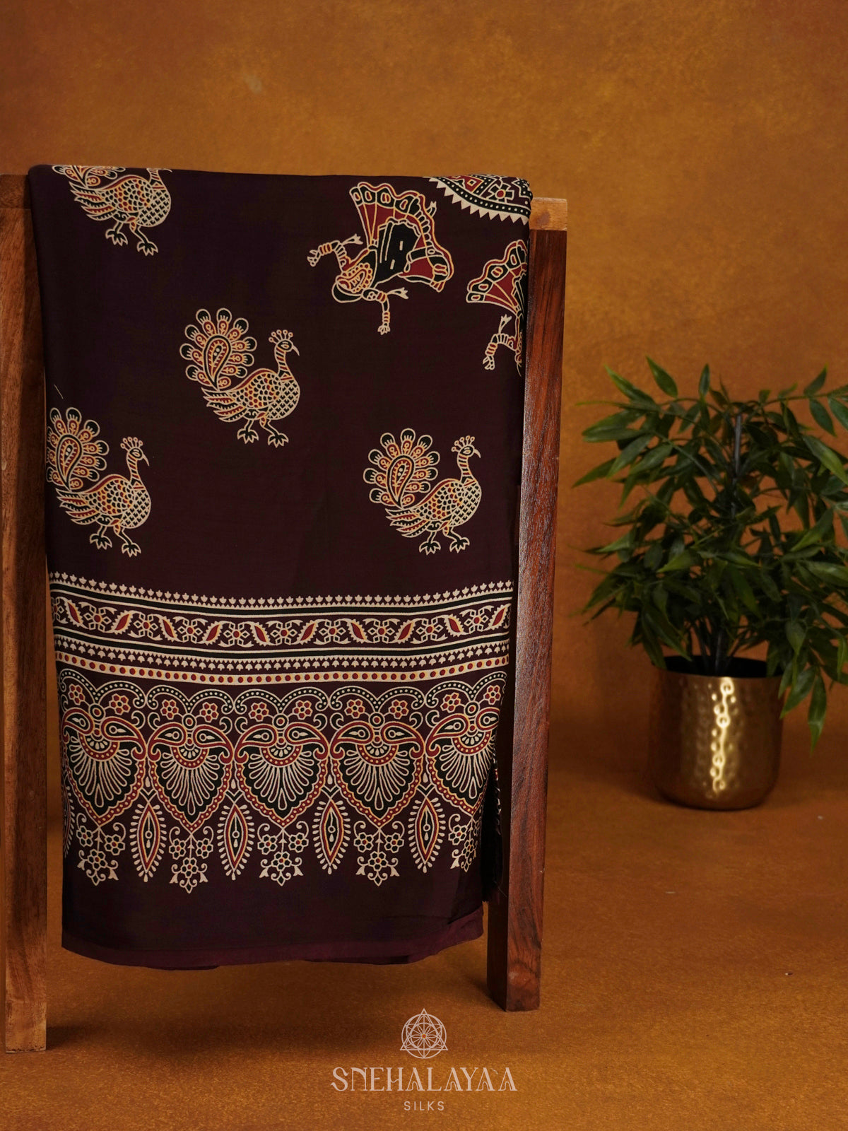 Coffee Brown Modal Silk Saree