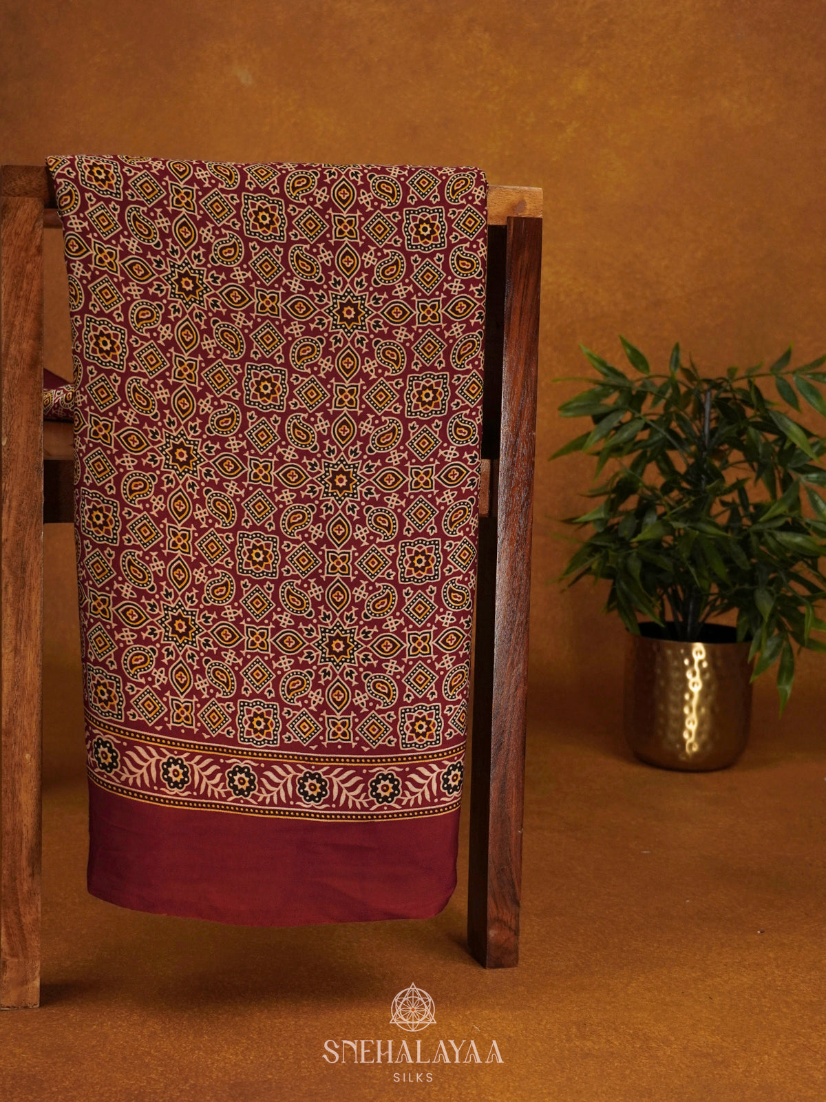 Maroon Modal Silk Saree