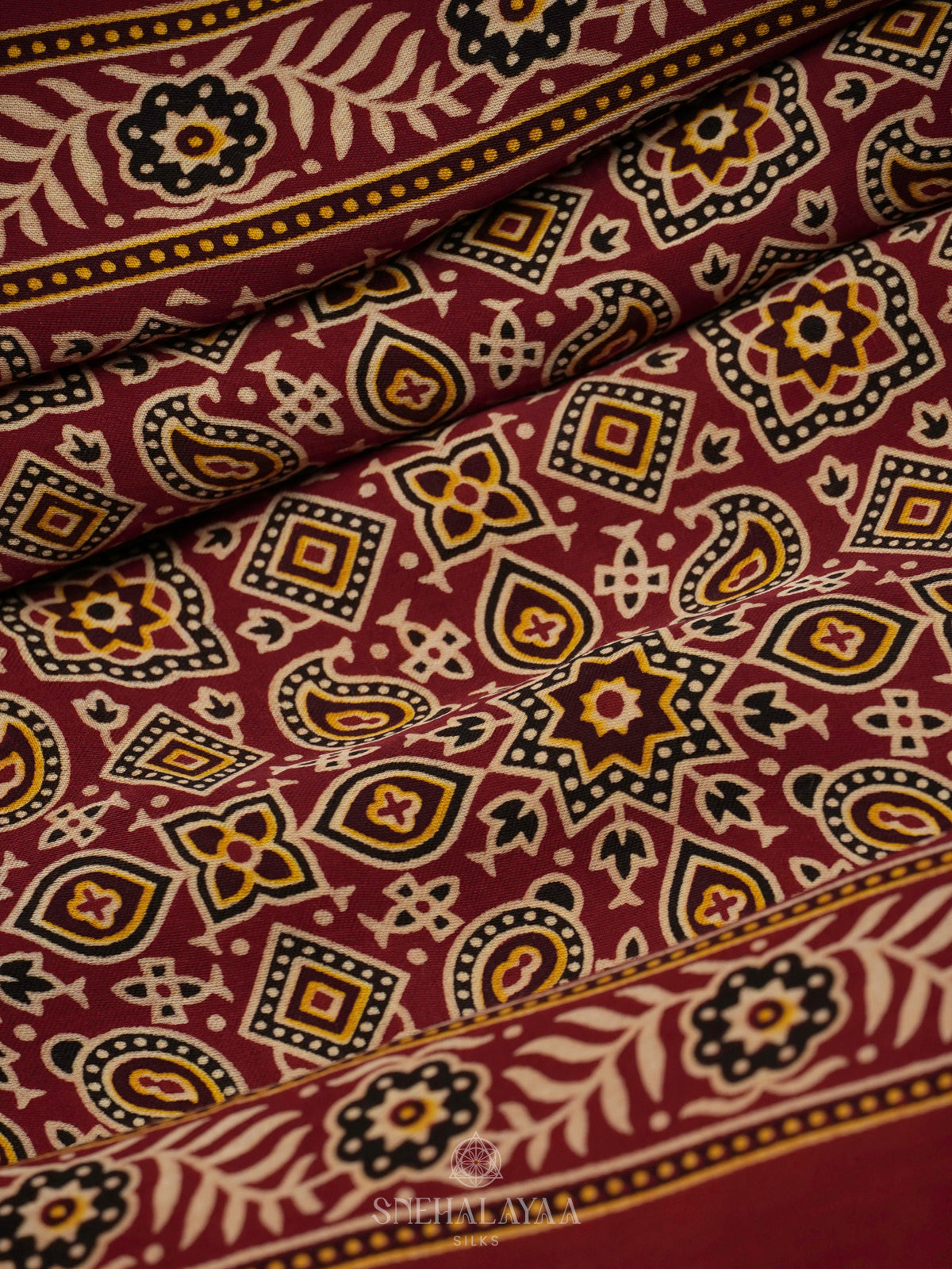 Maroon Modal Silk Saree