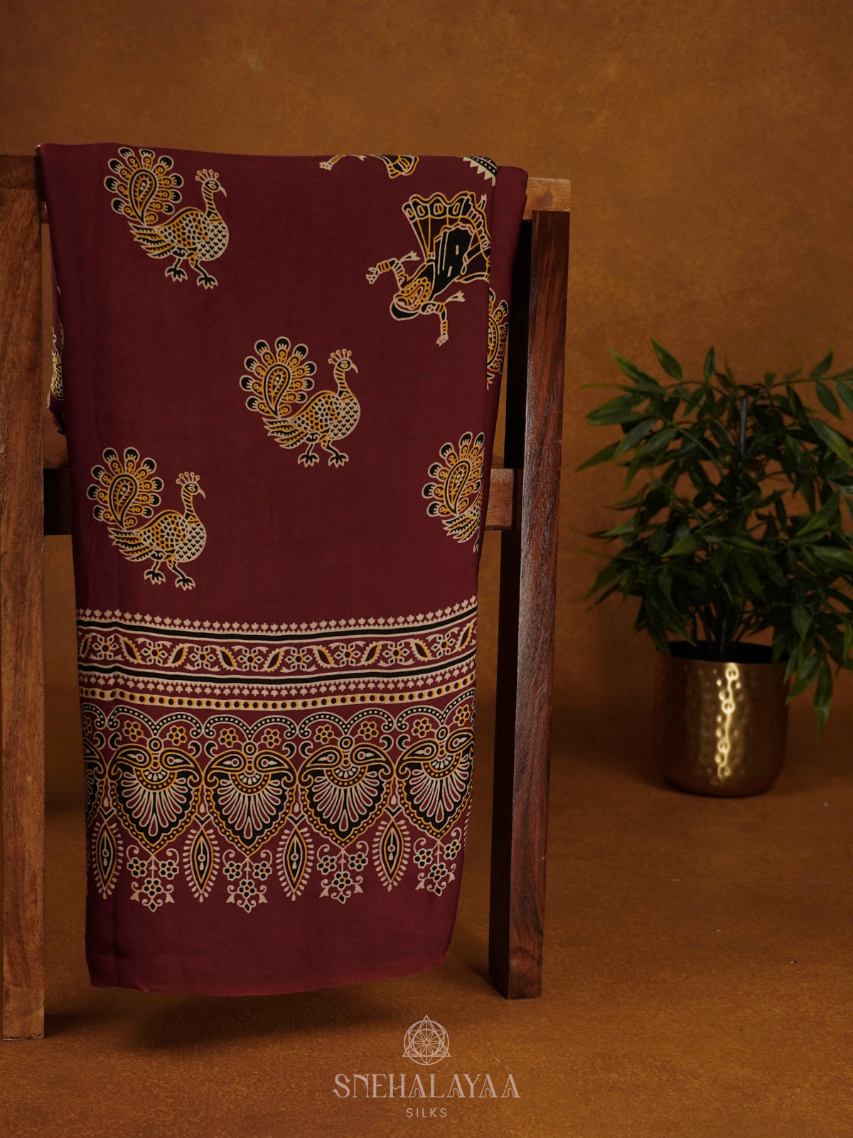 Maroon Modal Silk Saree