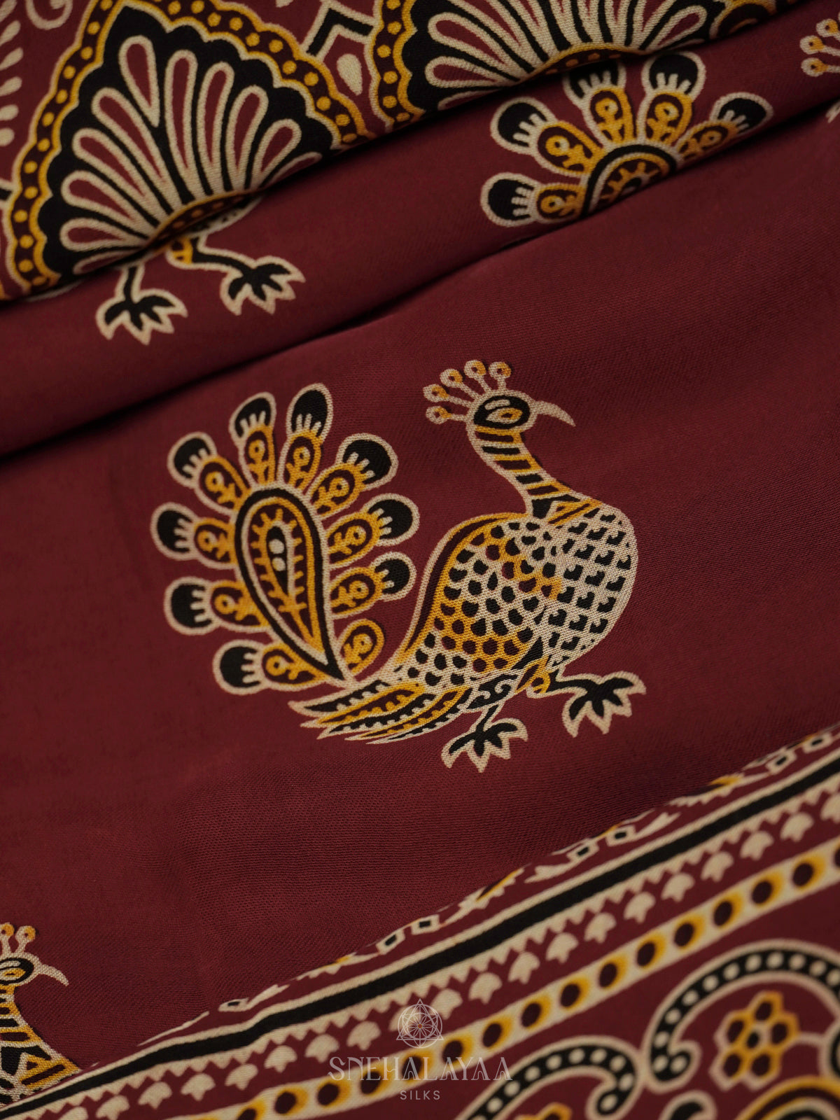 Maroon Modal Silk Saree