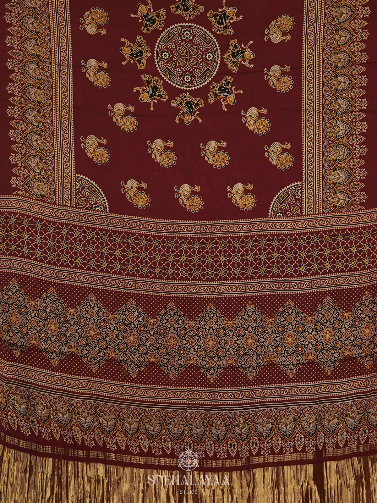 Maroon Modal Silk Saree