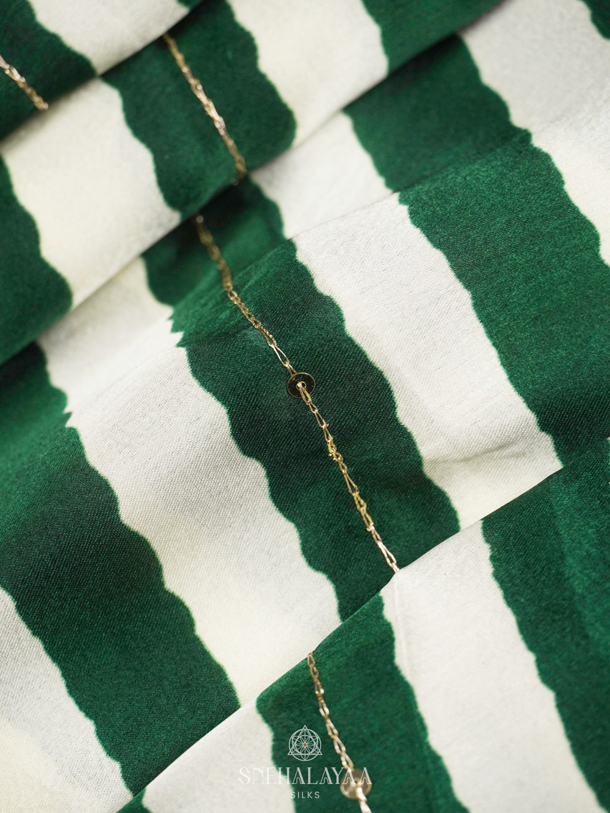 Forest Green Satin Saree