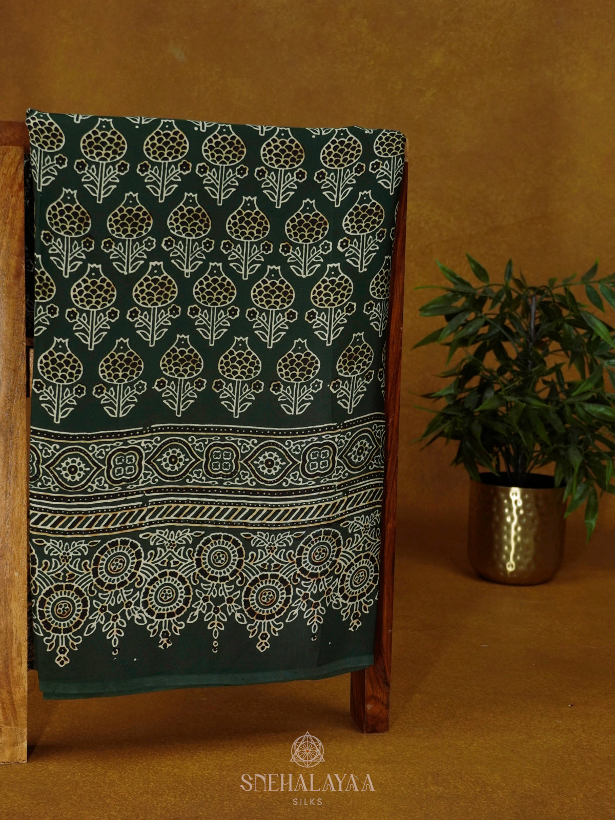Forest Green Modal Silk Saree