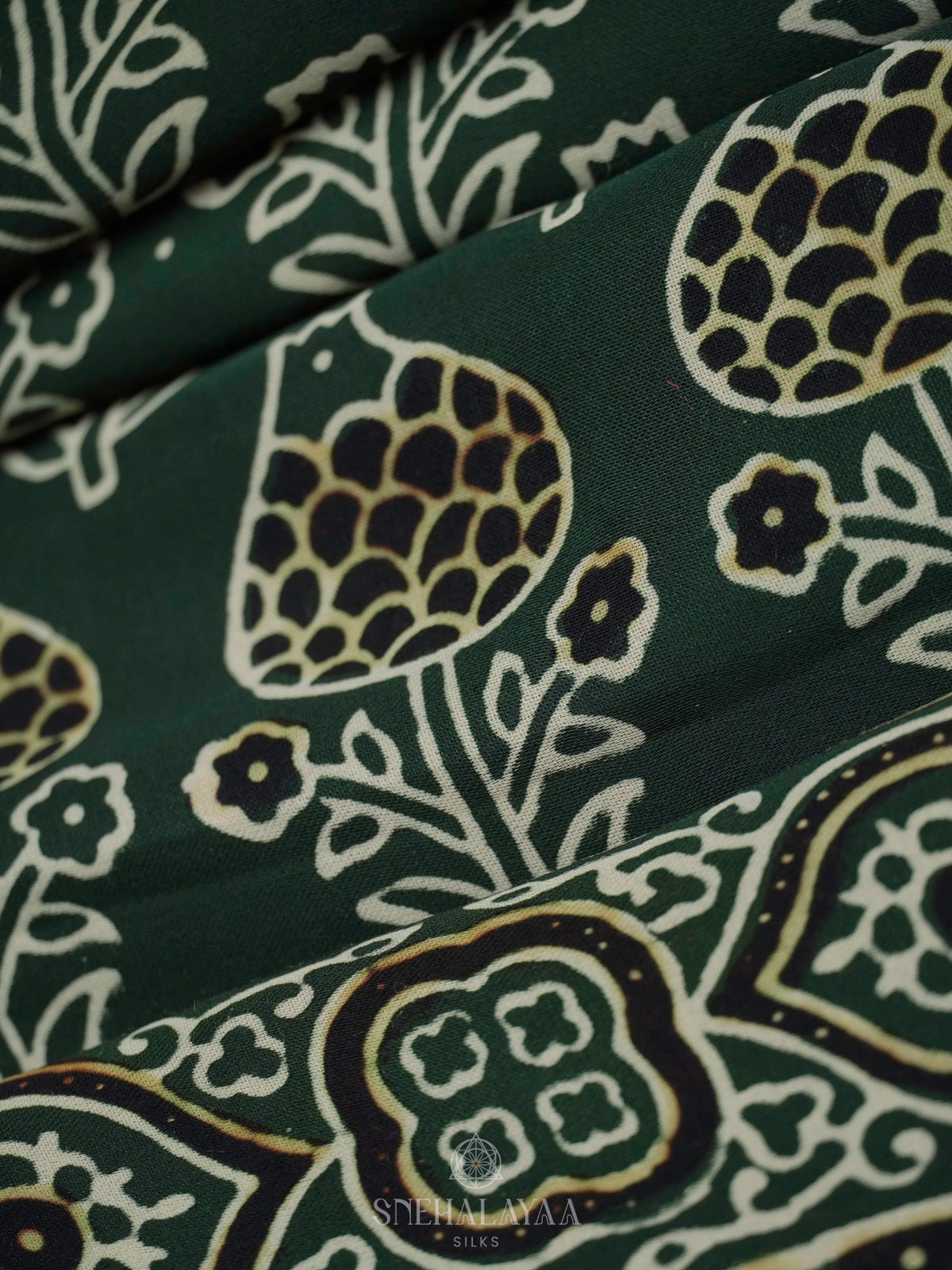 Forest Green Modal Silk Saree
