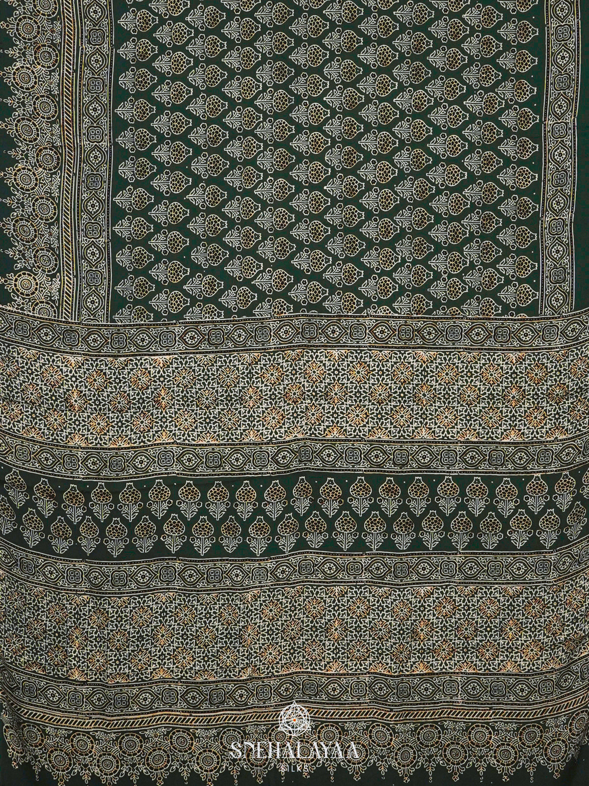 Forest Green Modal Silk Saree