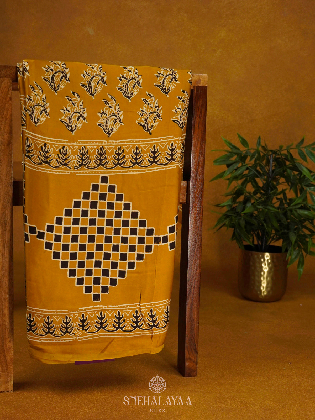 Yellow Modal Silk Saree